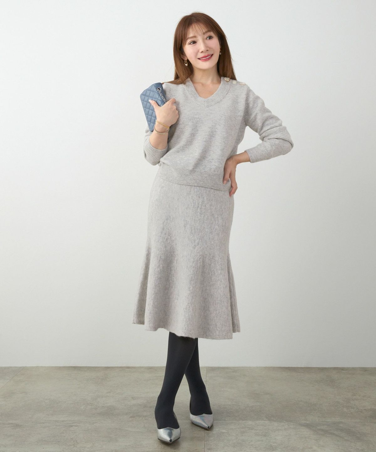 手洗い可 セットアップ対応 レディース 長袖 大人可愛い 上品 きれいめ オフィス 大人カジュアル フェミニン ジョイントスペース