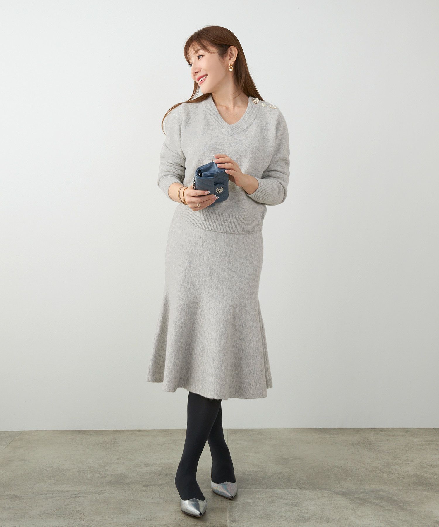 手洗い可 セットアップ対応 レディース 長袖 大人可愛い 上品 きれいめ オフィス 大人カジュアル フェミニン ジョイントスペース