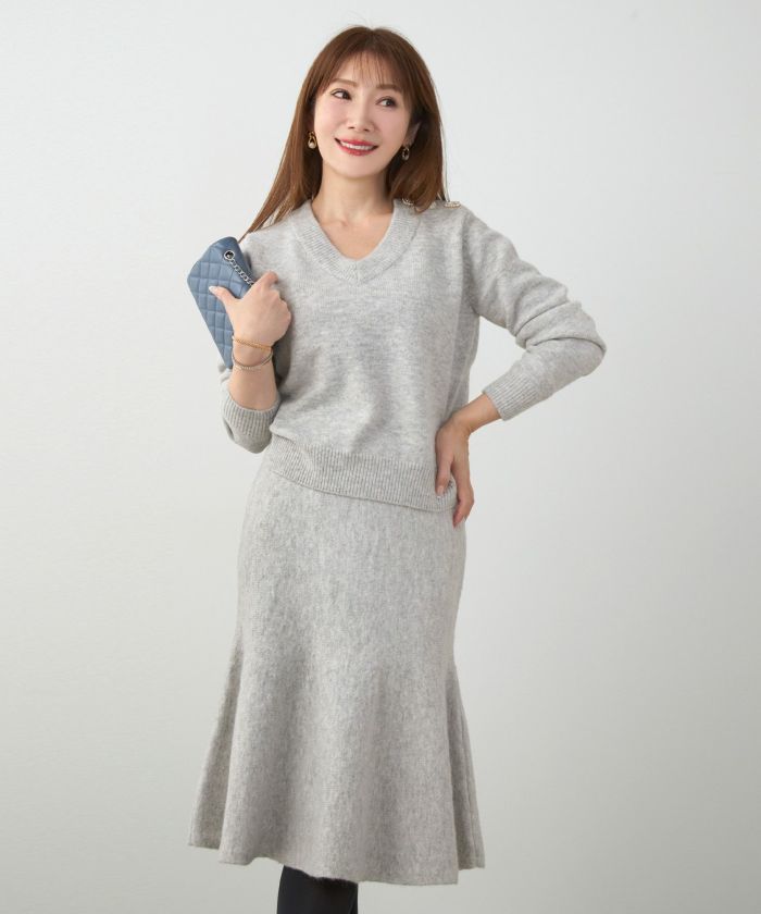 手洗い可 セットアップ対応 レディース 長袖 大人可愛い 上品 きれいめ オフィス 大人カジュアル フェミニン ジョイントスペース