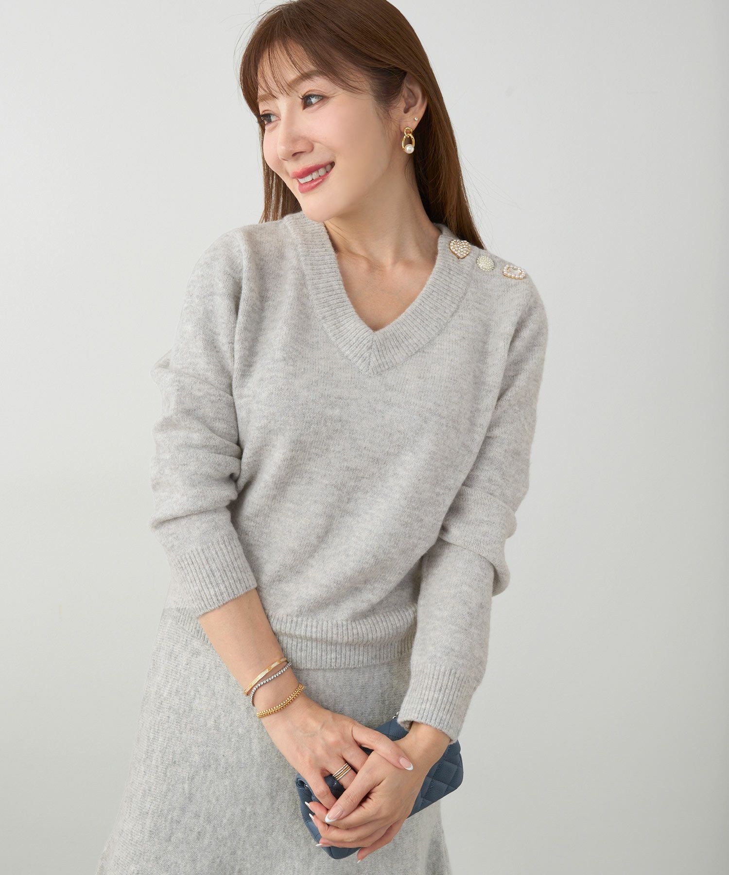 手洗い可 セットアップ対応 レディース 長袖 大人可愛い 上品 きれいめ オフィス 大人カジュアル フェミニン ジョイントスペース