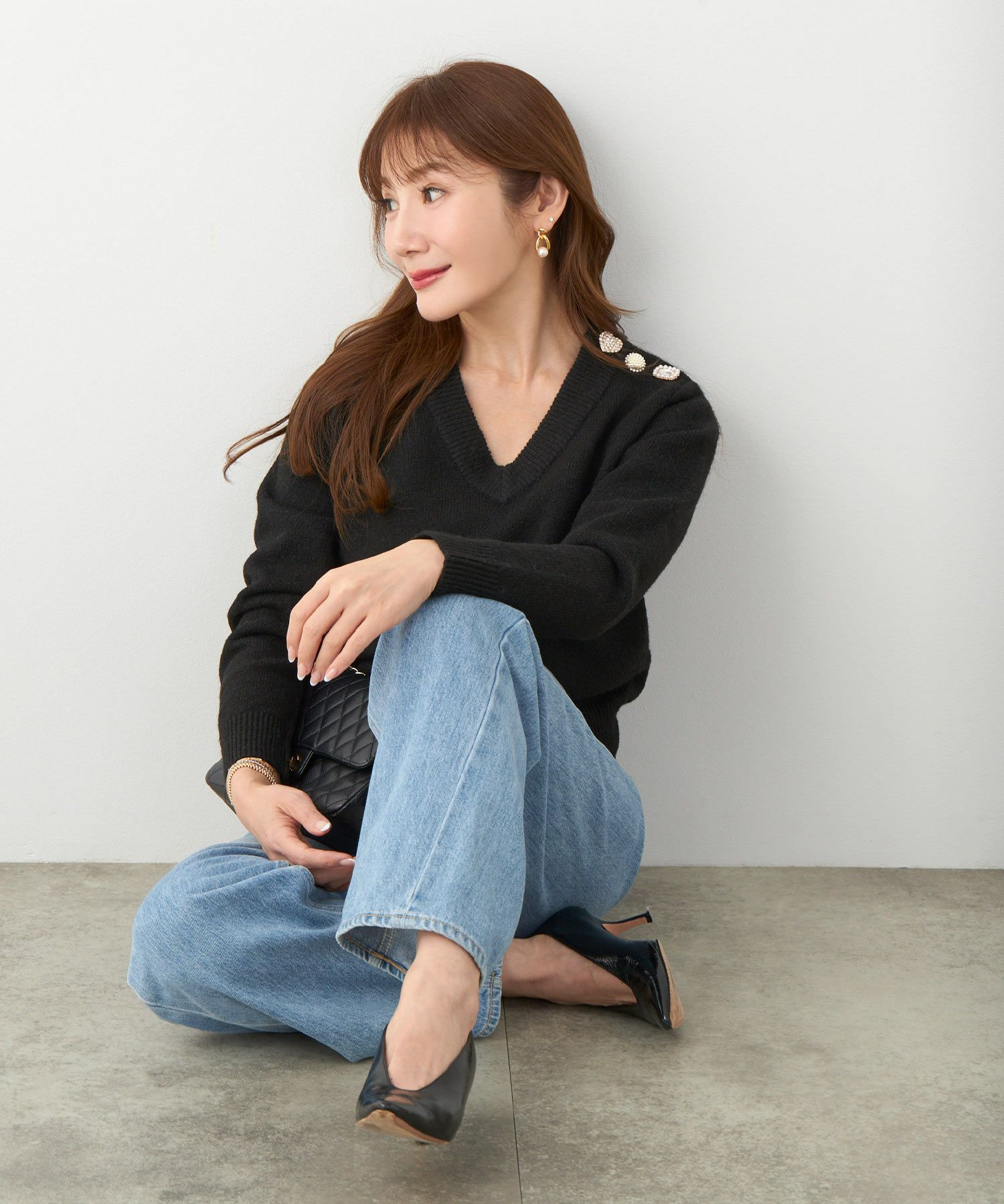 手洗い可 セットアップ対応 レディース 長袖 大人可愛い 上品 きれいめ オフィス 大人カジュアル フェミニン ジョイントスペース