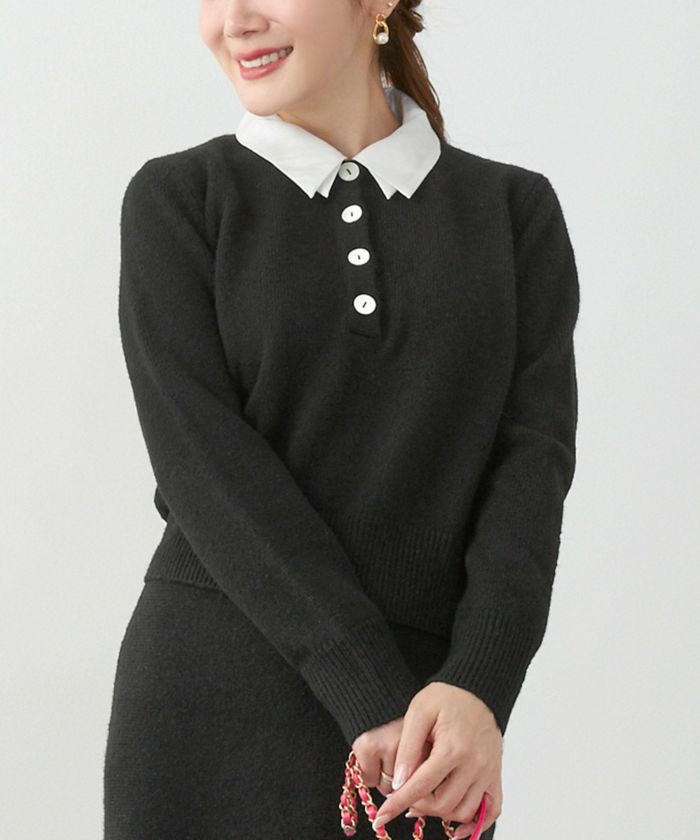 手洗い可 セットアップ対応 取り外し可 長袖 大人可愛い 上品 きれいめ オフィス 大人カジュアル フェミニン ジョイントスペース