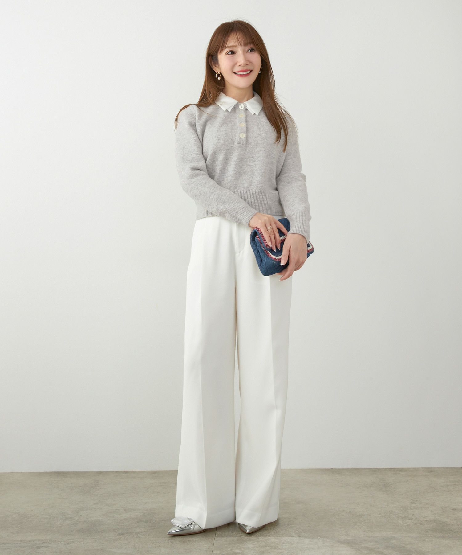 手洗い可 セットアップ対応 取り外し可 長袖 大人可愛い 上品 きれいめ オフィス 大人カジュアル フェミニン ジョイントスペース