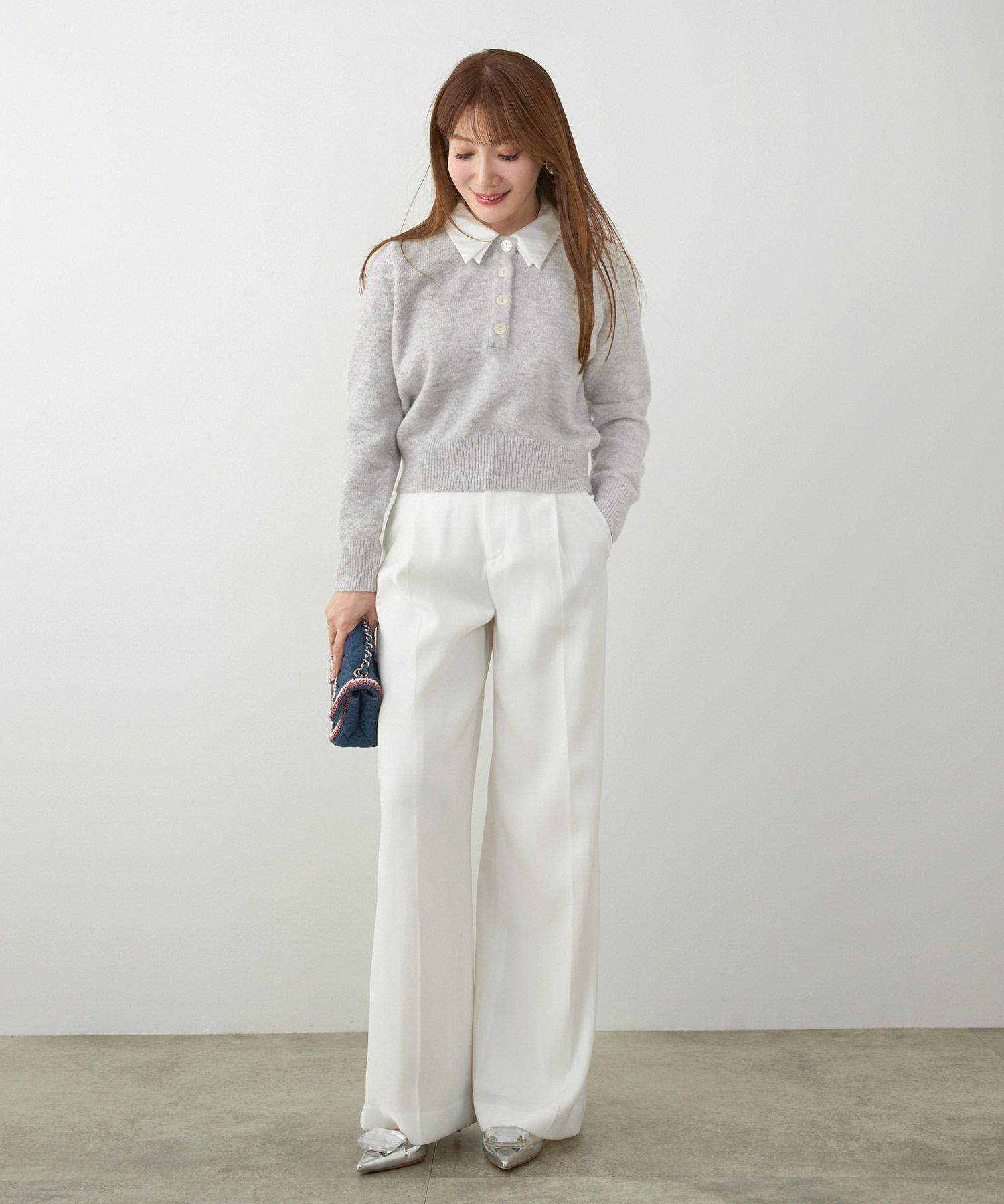 手洗い可 セットアップ対応 取り外し可 長袖 大人可愛い 上品 きれいめ オフィス 大人カジュアル フェミニン ジョイントスペース