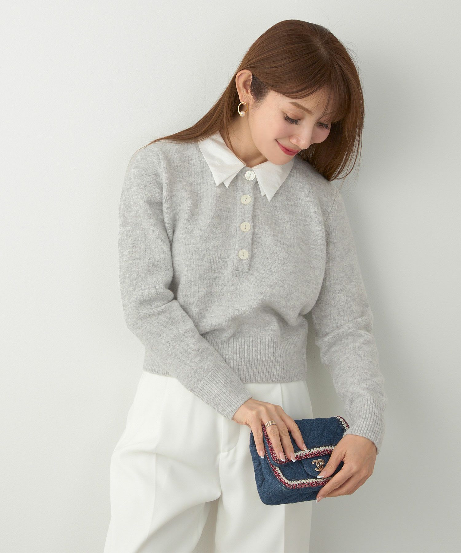 手洗い可 セットアップ対応 取り外し可 長袖 大人可愛い 上品 きれいめ オフィス 大人カジュアル フェミニン ジョイントスペース