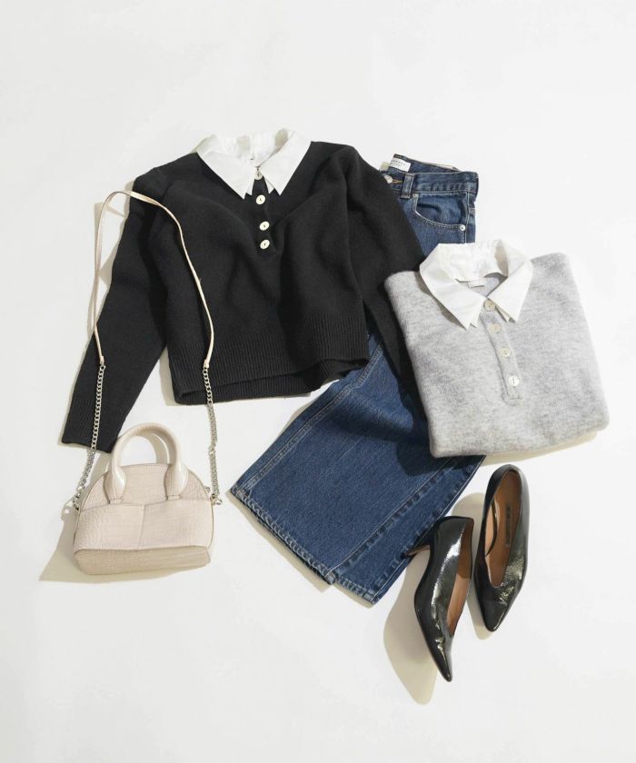 手洗い可 セットアップ対応 取り外し可 長袖 大人可愛い 上品 きれいめ オフィス 大人カジュアル フェミニン ジョイントスペース