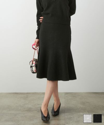 Xmas-SALE マーメイド ミディ丈 ニット スカート Liala×PG 全2色