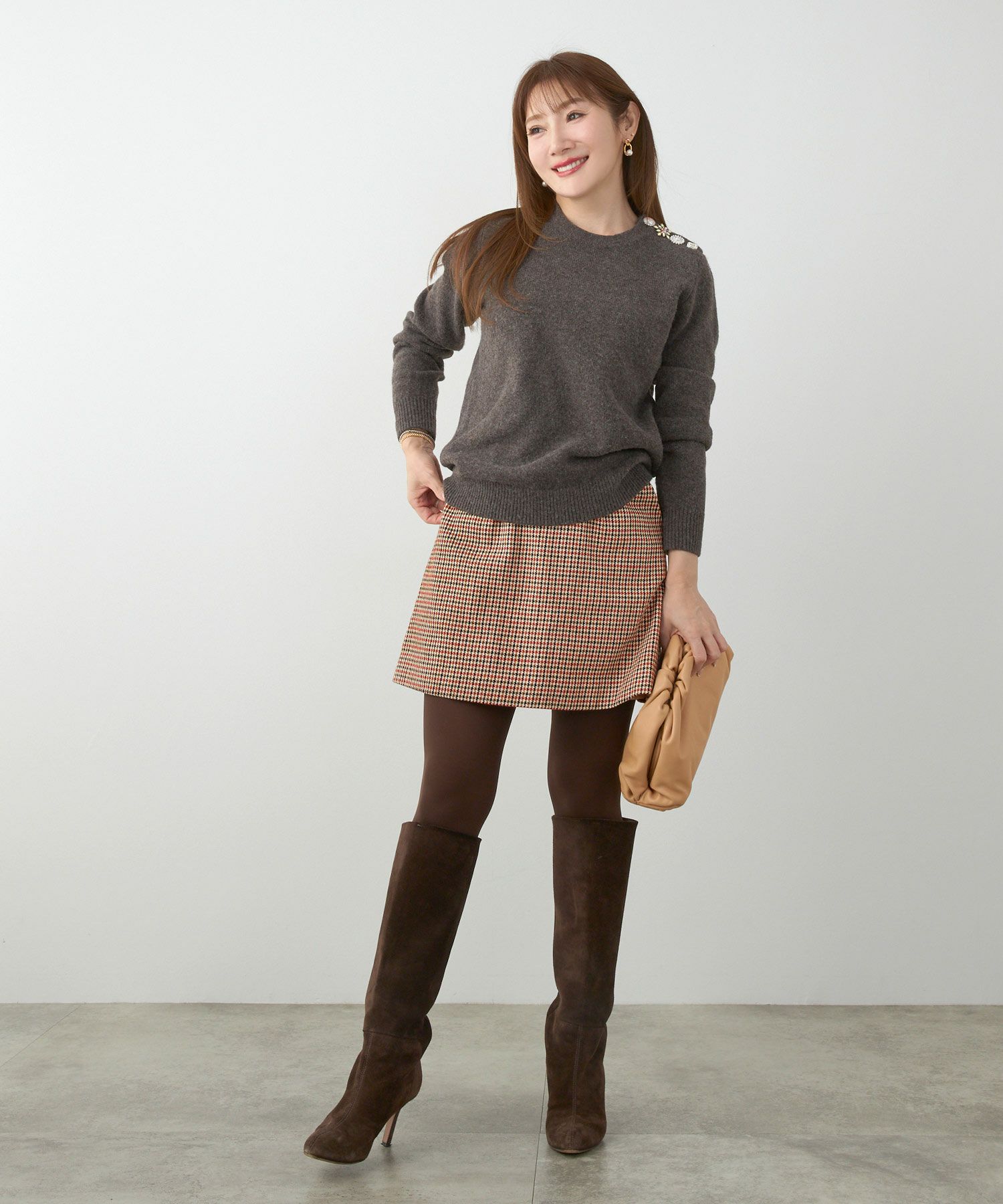 手洗い可 レディース 大人可愛い 上品 きれいめ 柄 大人カジュアル フェミニン 秋冬 ジョイントスペース 