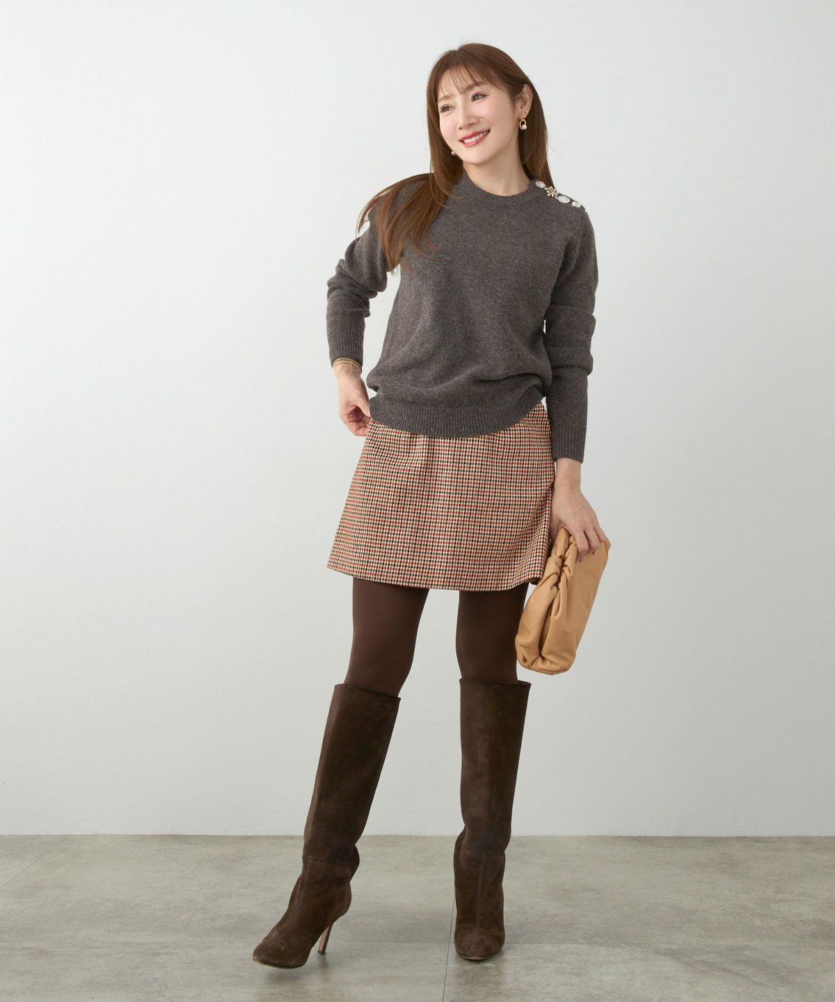 手洗い可 レディース 大人可愛い 上品 きれいめ 柄 大人カジュアル フェミニン 秋冬 ジョイントスペース 