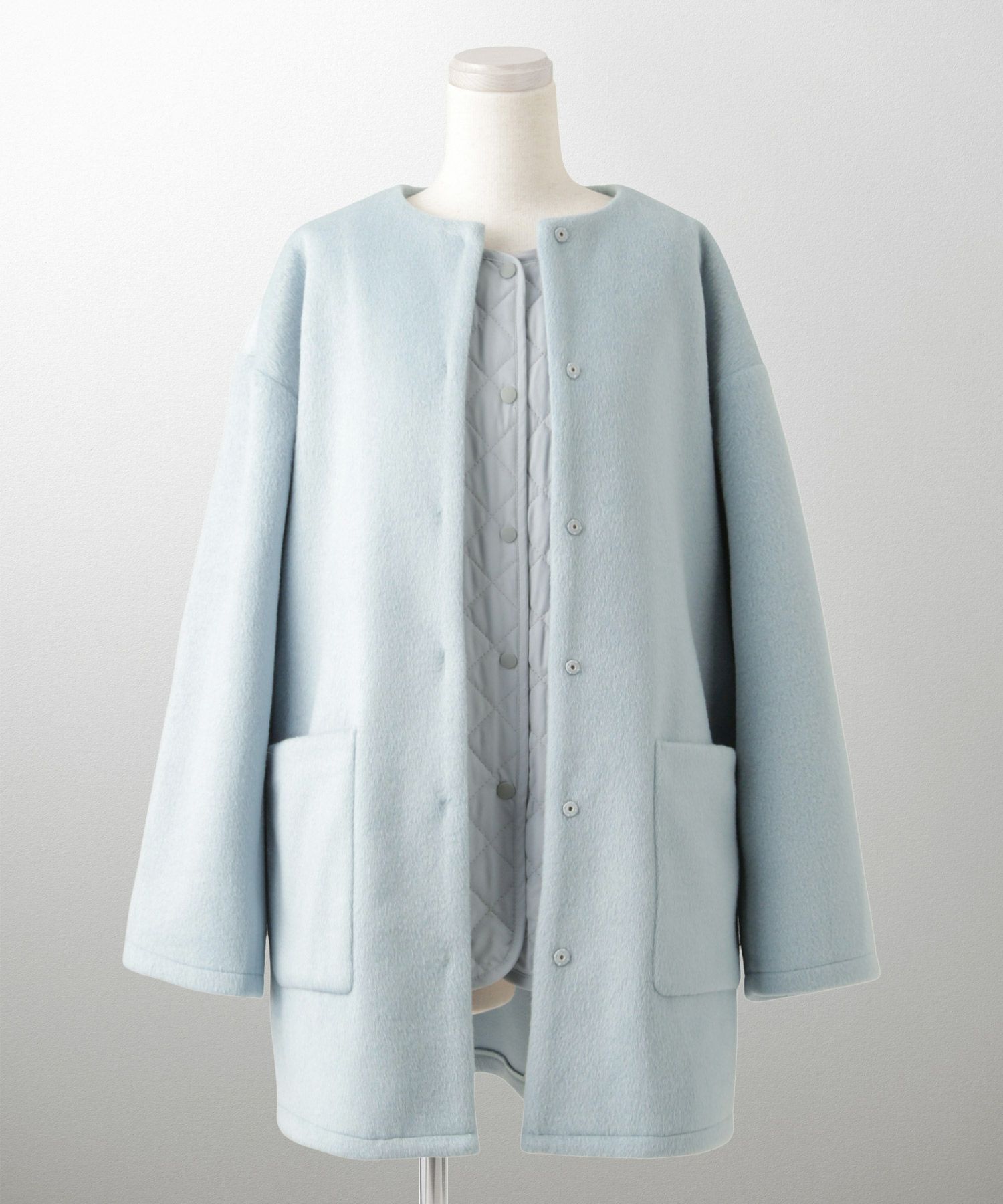 ライナー ベスト付き コート アウター レディース キルティング ベスト 2way 暖かい 可愛い きれいめ サックス ベージュ ブラック M