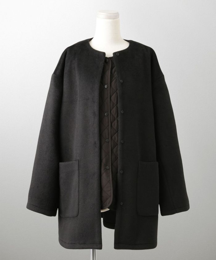 ライナー ベスト付き コート アウター レディース キルティング ベスト 2way 暖かい 可愛い きれいめ サックス ベージュ ブラック M