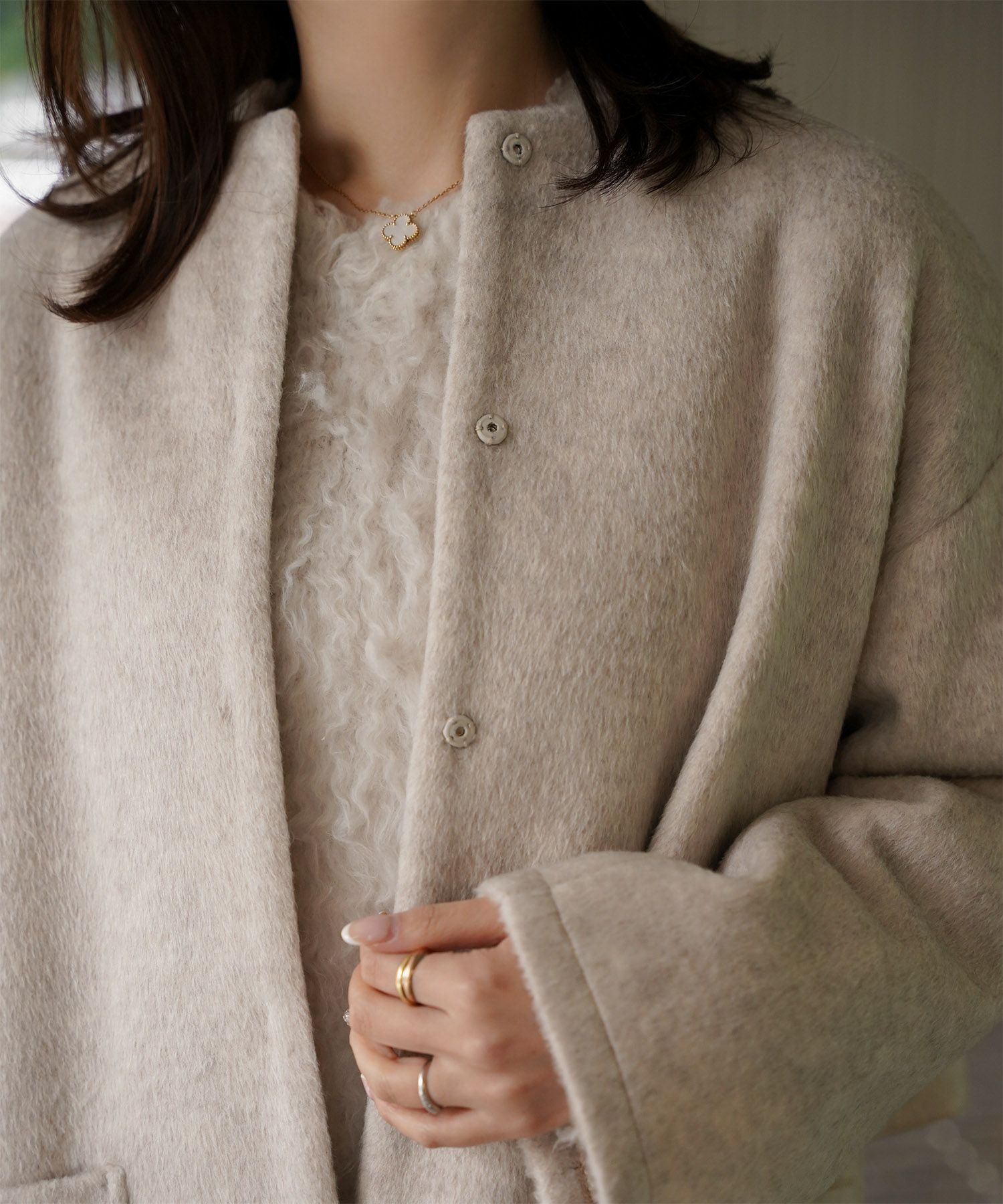 ライナー ベスト付き コート アウター レディース キルティング ベスト 2way 暖かい 可愛い きれいめ サックス ベージュ ブラック M