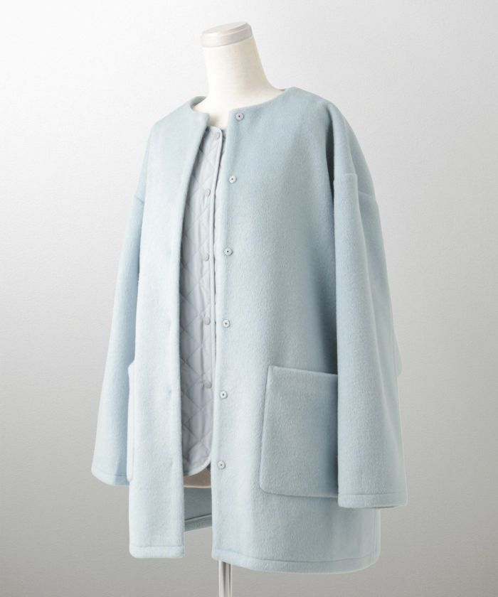 ライナー ベスト付き コート アウター レディース キルティング ベスト 2way 暖かい 可愛い きれいめ サックス ベージュ ブラック M