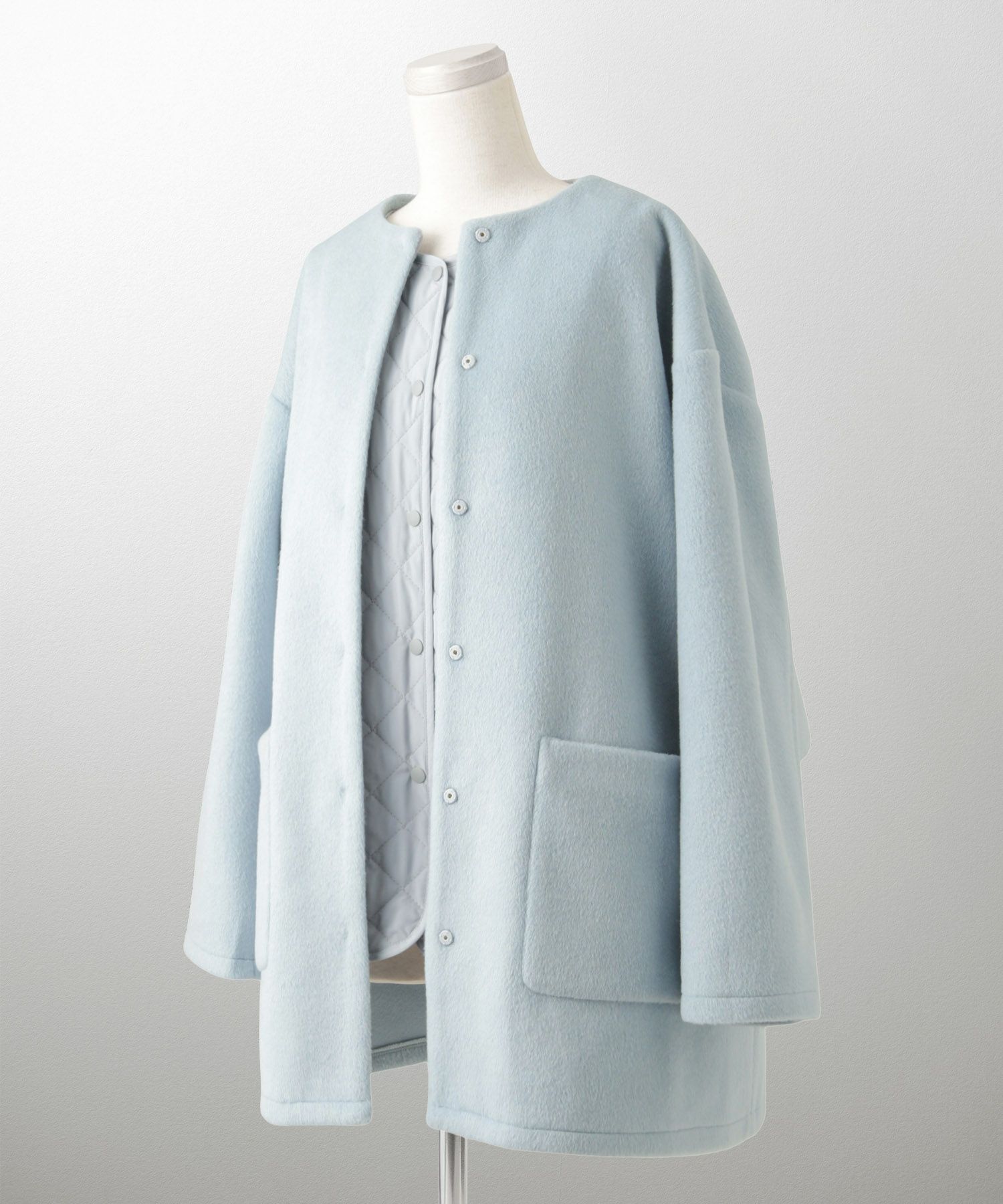 ライナー ベスト付き コート アウター レディース キルティング ベスト 2way 暖かい 可愛い きれいめ サックス ベージュ ブラック M