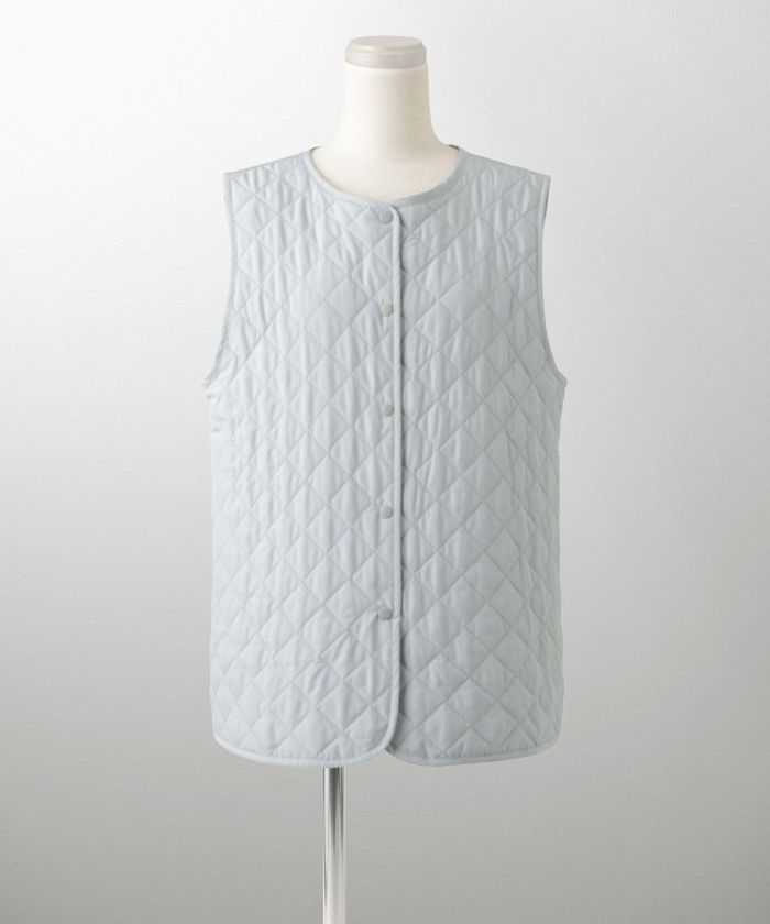 ライナー ベスト付き コート アウター レディース キルティング ベスト 2way 暖かい 可愛い きれいめ サックス ベージュ ブラック M