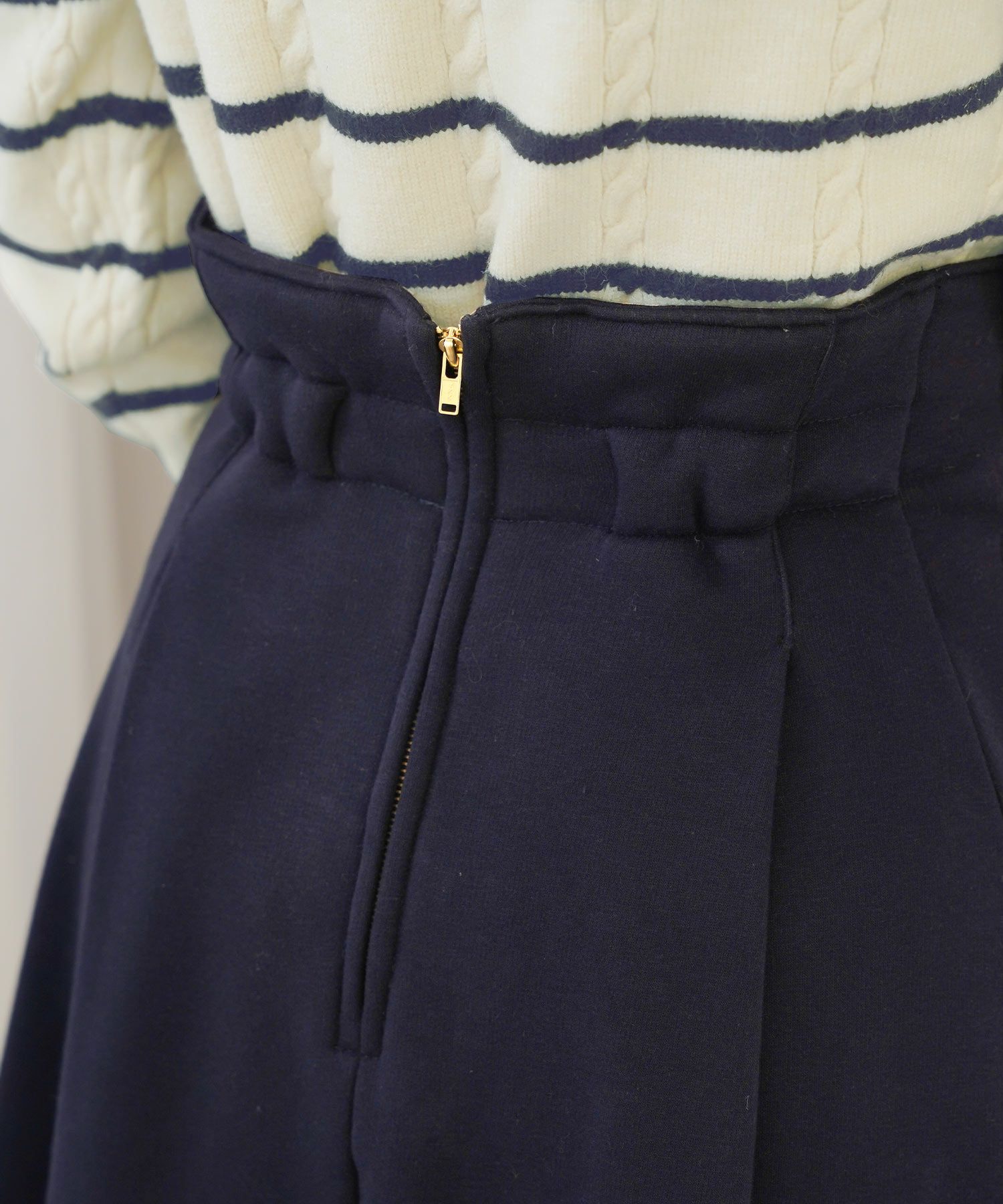 ボトムス フレアスカート タック パール ポケット スカート 上品 エレガント フェミニン きれいめ 裏起毛 起毛 あたたかい 秋 冬 ジョイントスペース