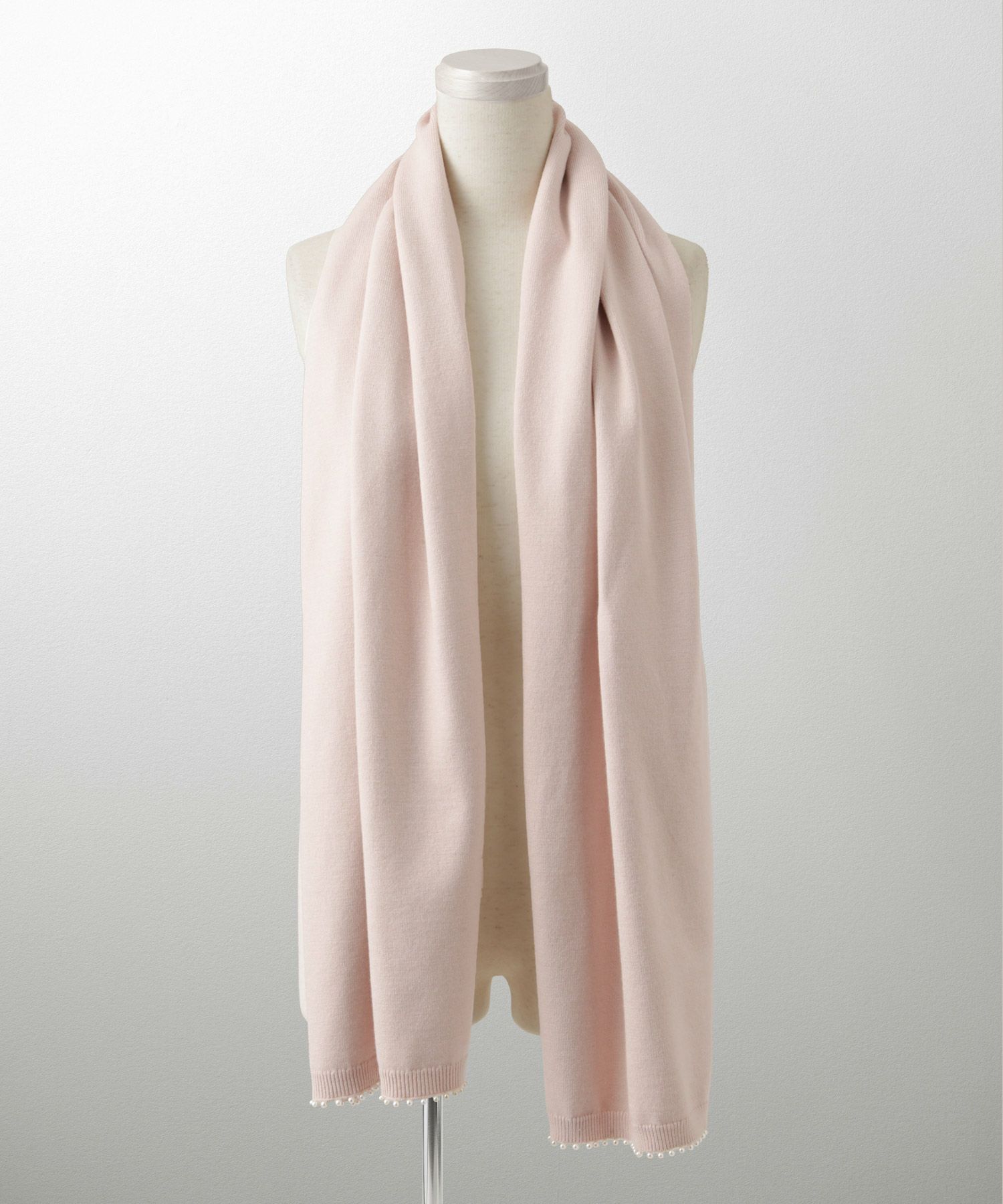 ストール付きニットプルオーバー 2点セット レディース アンゴラタッチ 秋 冬 アイボリー ピンク サックス ブラック M