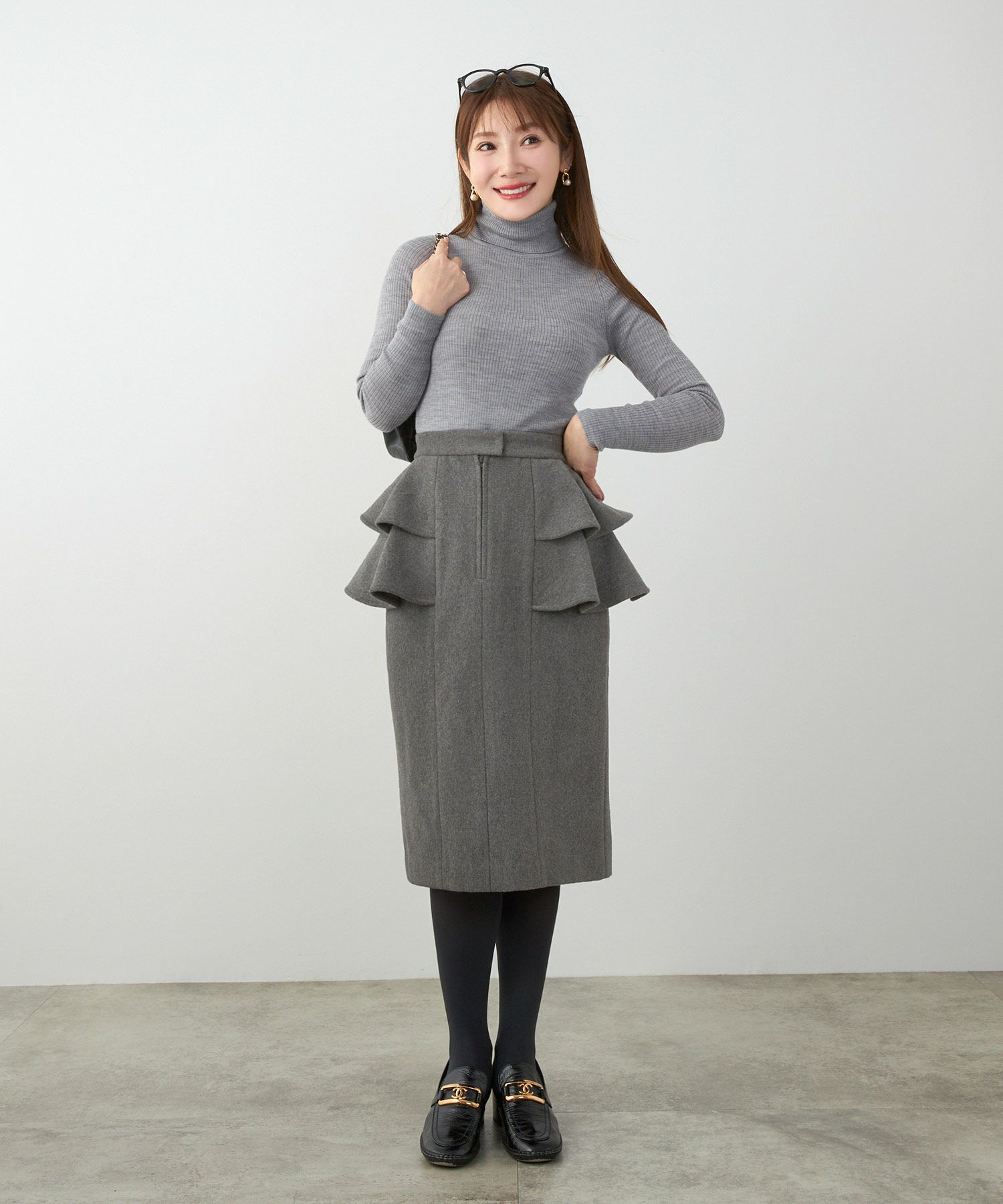 レディース大人可愛い上品きれいめ体型カバーオフィス大人カジュアルフェミニンジョイントスペース