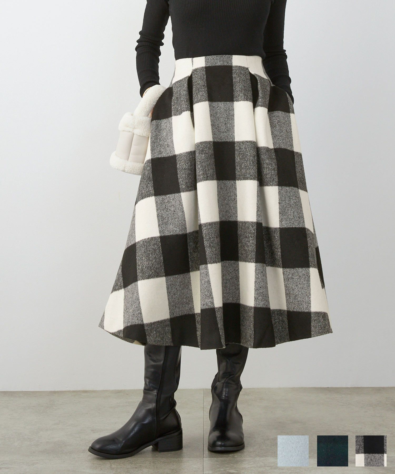 ハイウエスト フレア スカート Liala×PG