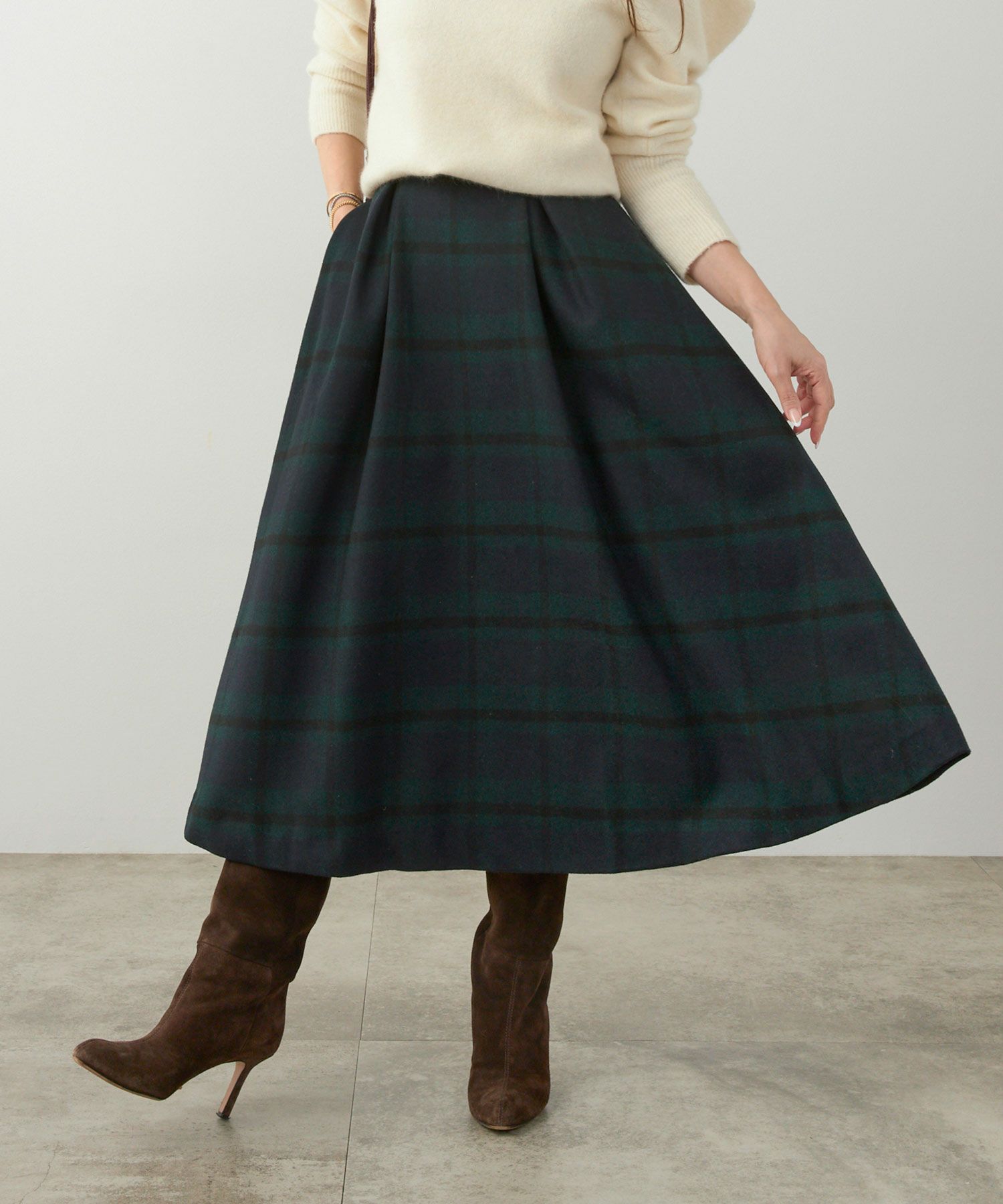 レディース 大人可愛い 上品 きれいめ 体型カバー オフィス 大人カジュアル フェミニン 柄 秋冬 ジョイントスペース