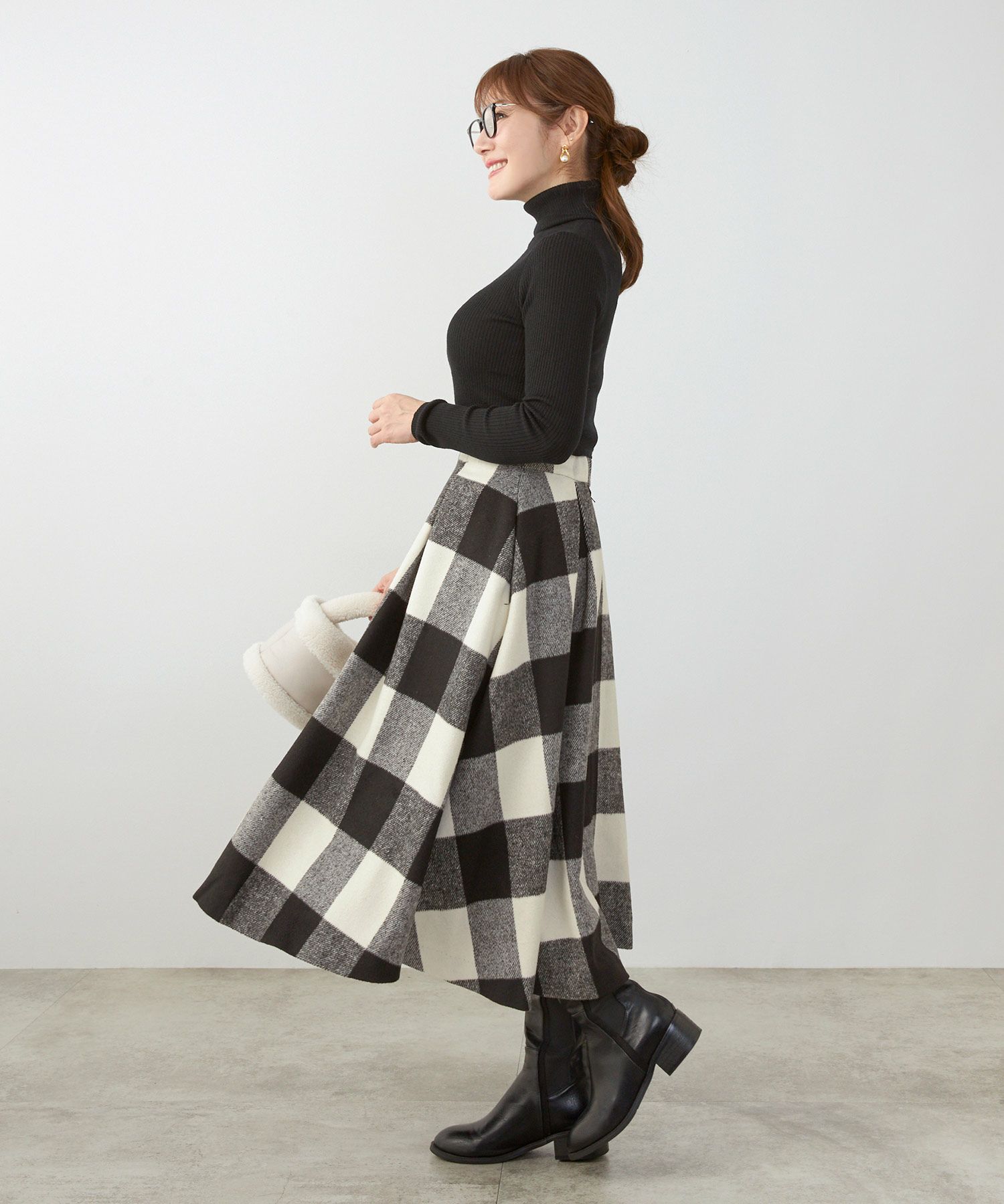 レディース 大人可愛い 上品 きれいめ 体型カバー オフィス 大人カジュアル フェミニン 柄 秋冬 ジョイントスペース