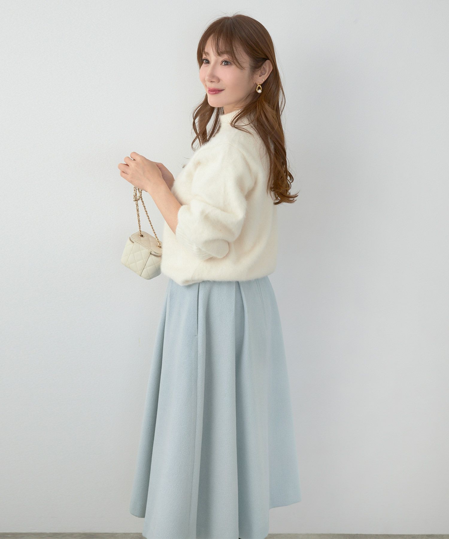 レディース 大人可愛い 上品 きれいめ 体型カバー オフィス 大人カジュアル フェミニン 柄 秋冬 ジョイントスペース