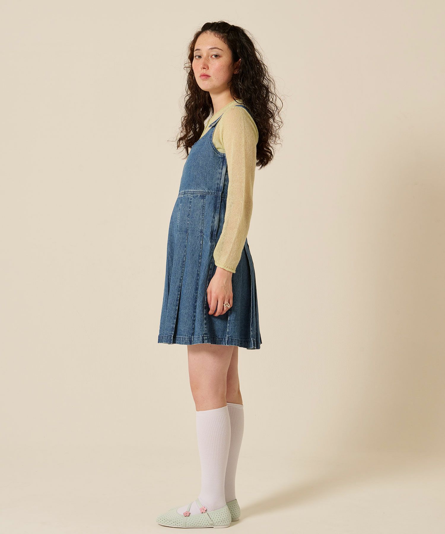 2026ss PRE-ORDER]POINT5％！デニム プリーツ ジャンスカ TINA：JOJUN