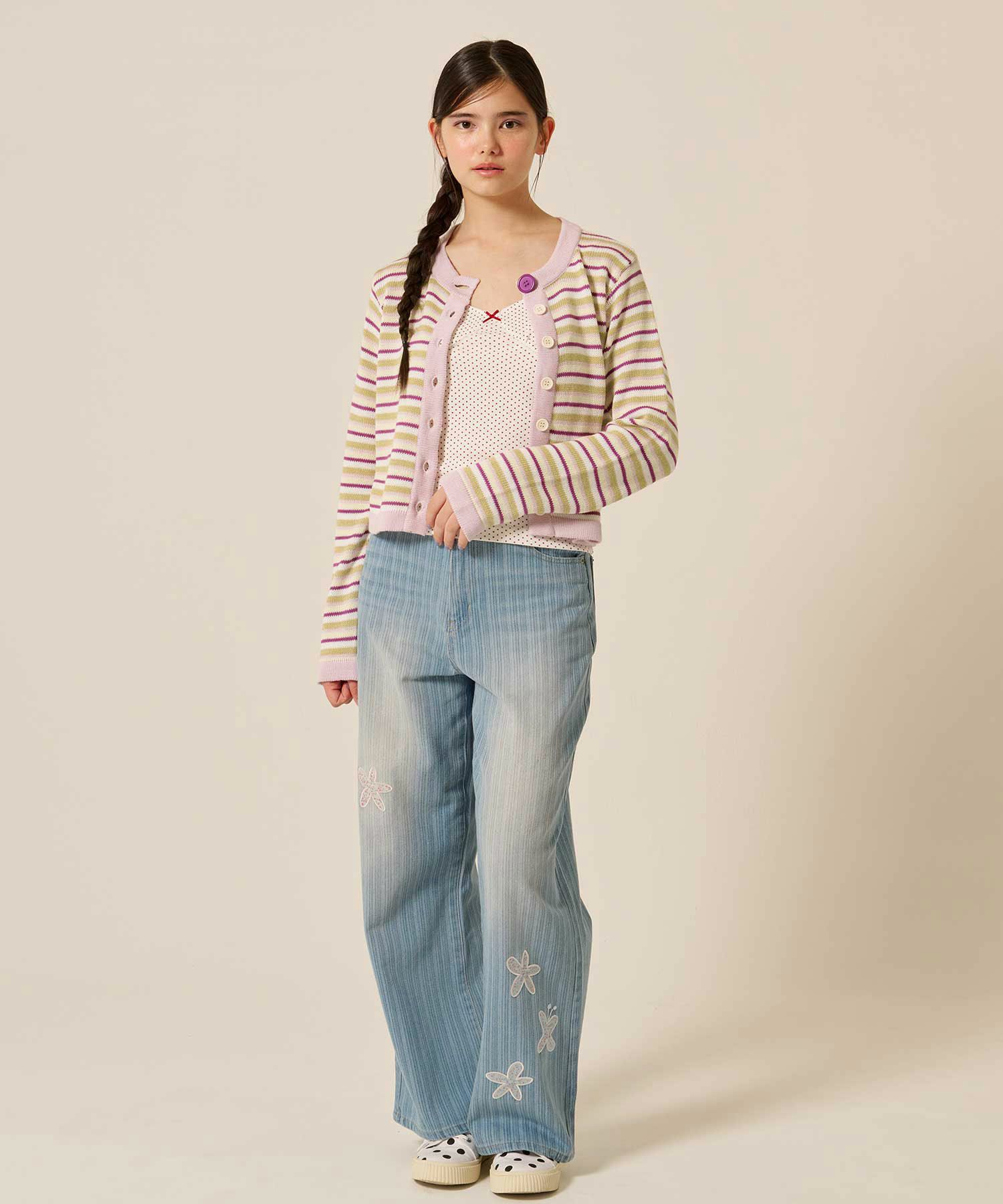 パッチワーク/花柄/デニム/パンツ