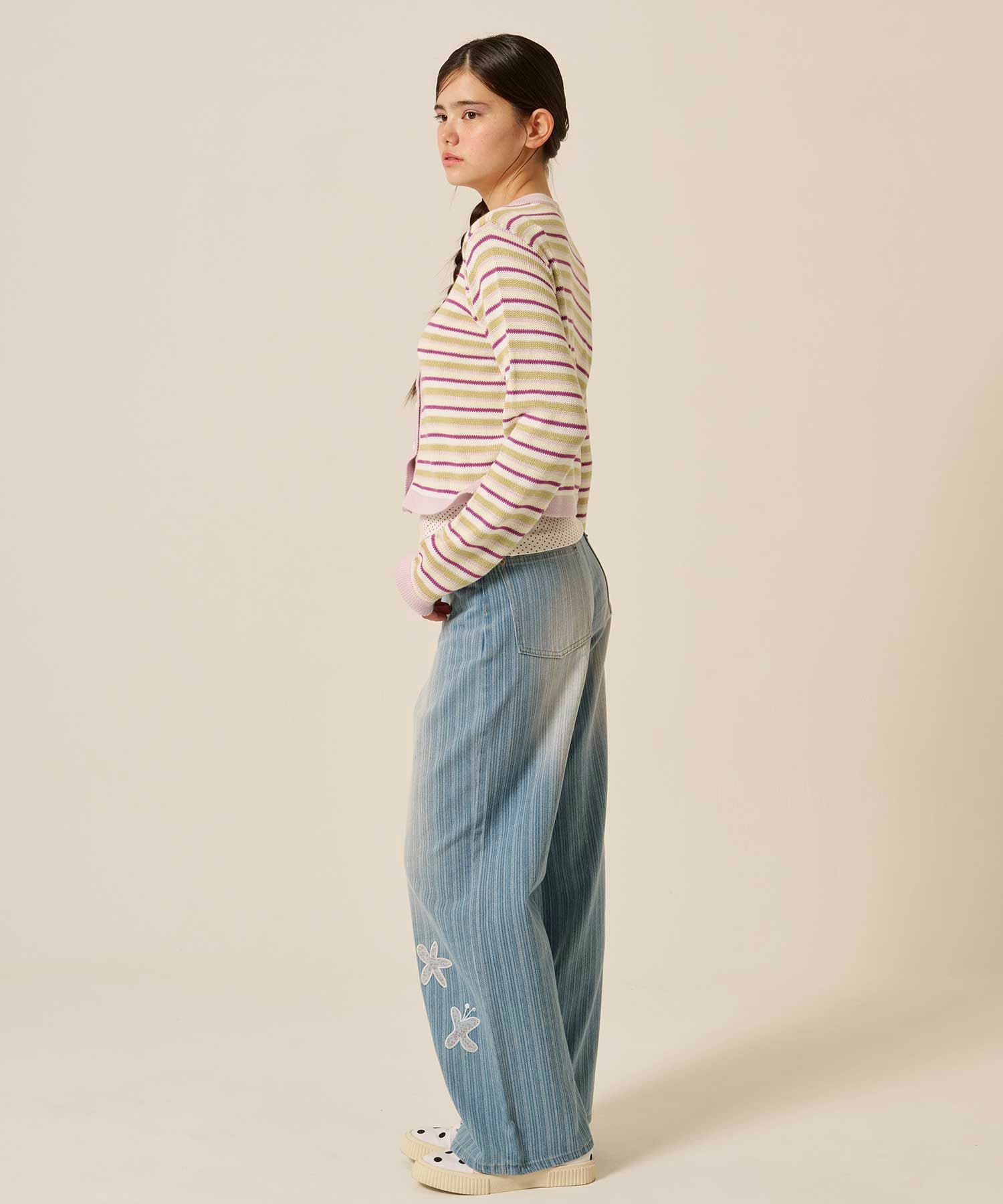 パッチワーク/花柄/デニム/パンツ