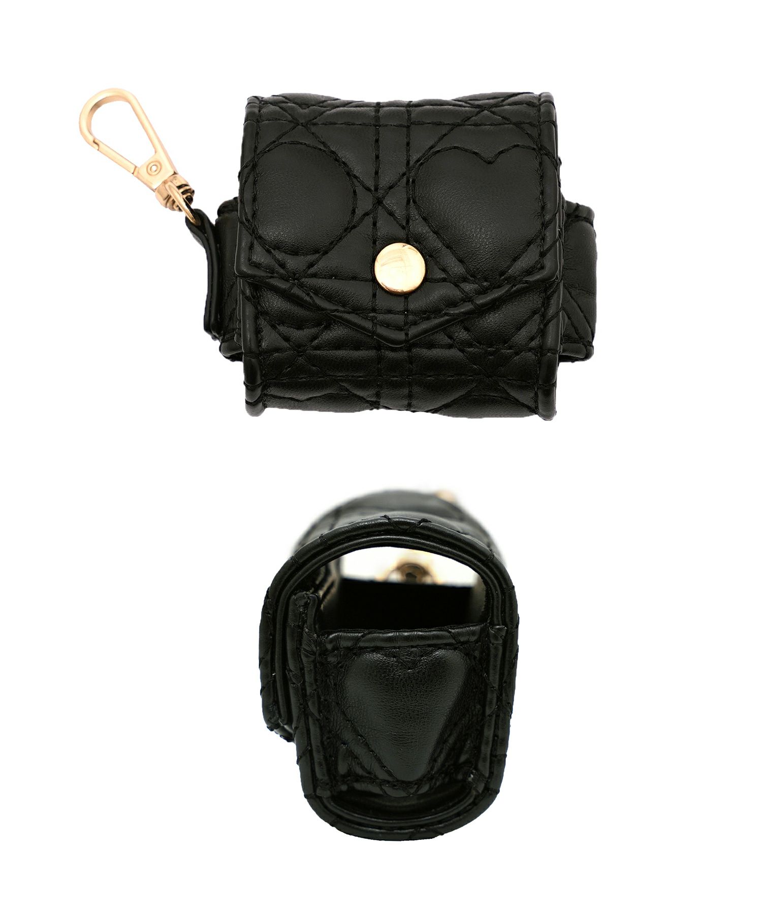 小物 グッズ ケース ポーチ 多機能 収納 仕分け イヤホンケース 合皮 ハート キルティング 上品 可愛い 財布 じゃばら コインケース キーリング キーケース リップ 印鑑 仕事 カード 診察券