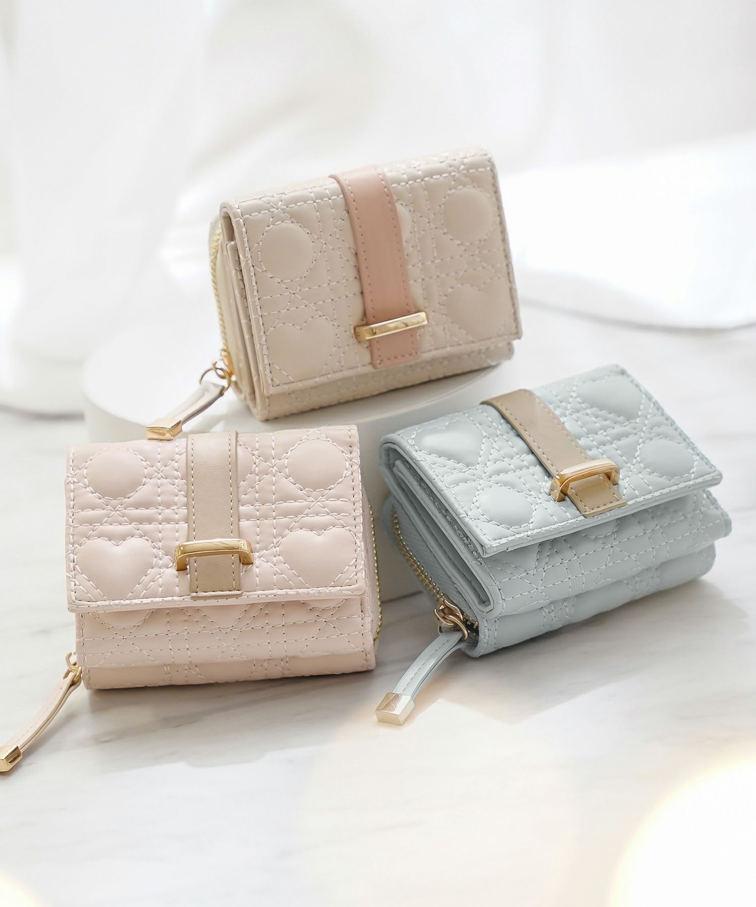 オリジナル ハートキルティング ミニ 財布 le reve vaniller 全3色