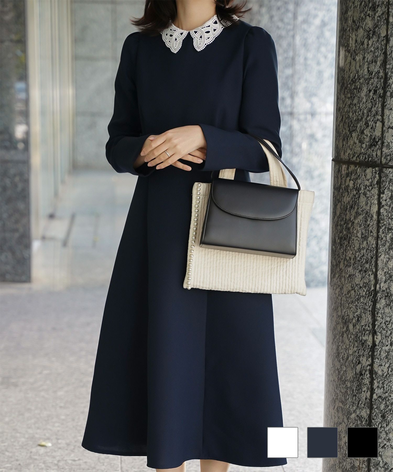 ラメ サマーニット ワンピース HUIT 全3色｜hit321-0117【3】