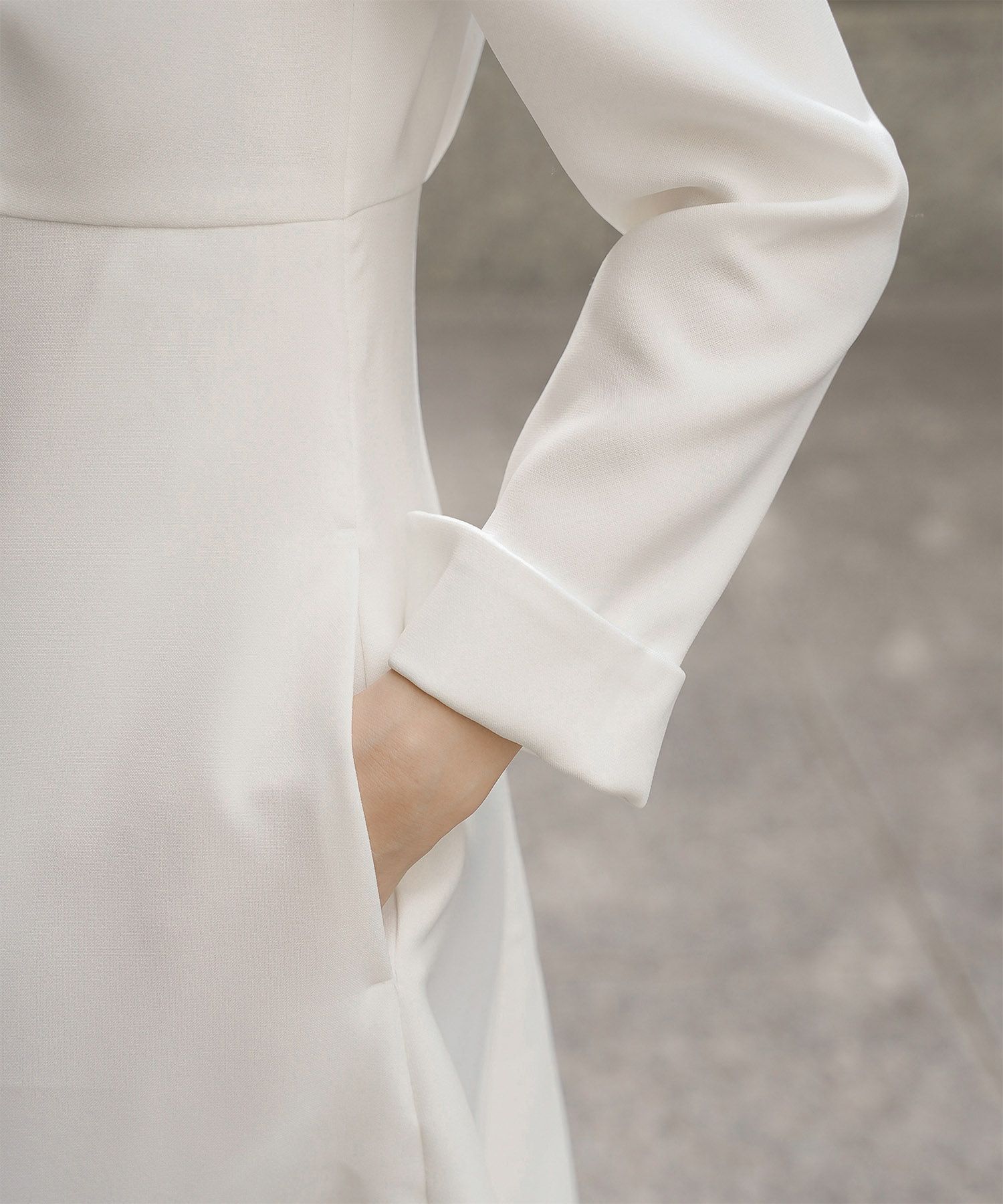 オケージョン対応 レース襟付き ワンピース 礼服 襟付き エレガント かわいい きれいめ 黒 長袖 S M ホワイト ネイビー ブラック