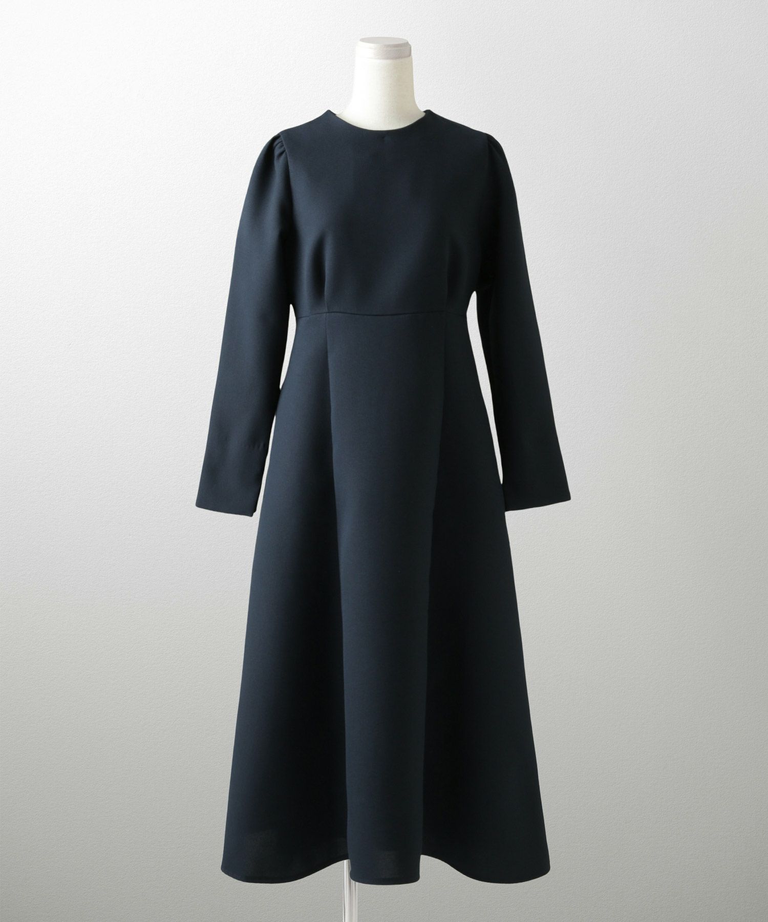 オケージョン対応 レース襟付き ワンピース 礼服 襟付き エレガント かわいい きれいめ 黒 長袖 S M ホワイト ネイビー ブラック