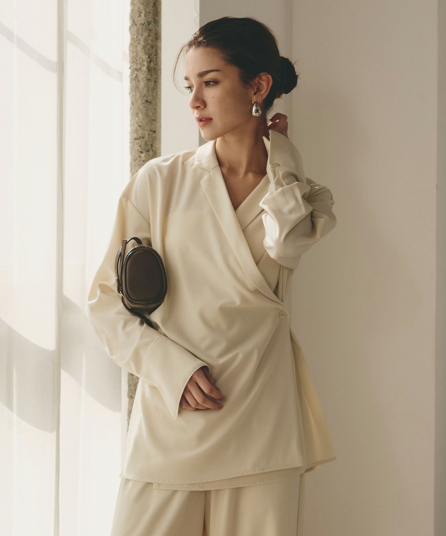 ルームウェア セットアップ パジャマ パンツスタイル ラウンジウェア バックオープンモテワンピ お家デート デートコーデ ディナー クリスマス ネグリジェ あざと可愛い 羽織 韓国風 綺麗め 細見え カジュアル KINO THE KEI