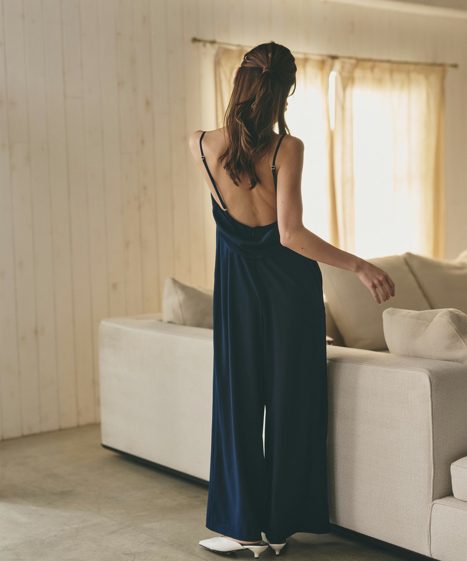 ルームウェア セットアップ キャミソール ワンピース パンツスタイル ラウンジウェア バックオープンモテワンピ お家デート デートコーデ ディナー クリスマス あざと可愛い 羽織 韓国風 綺麗め 細見え カジュアル KINO THE KEI