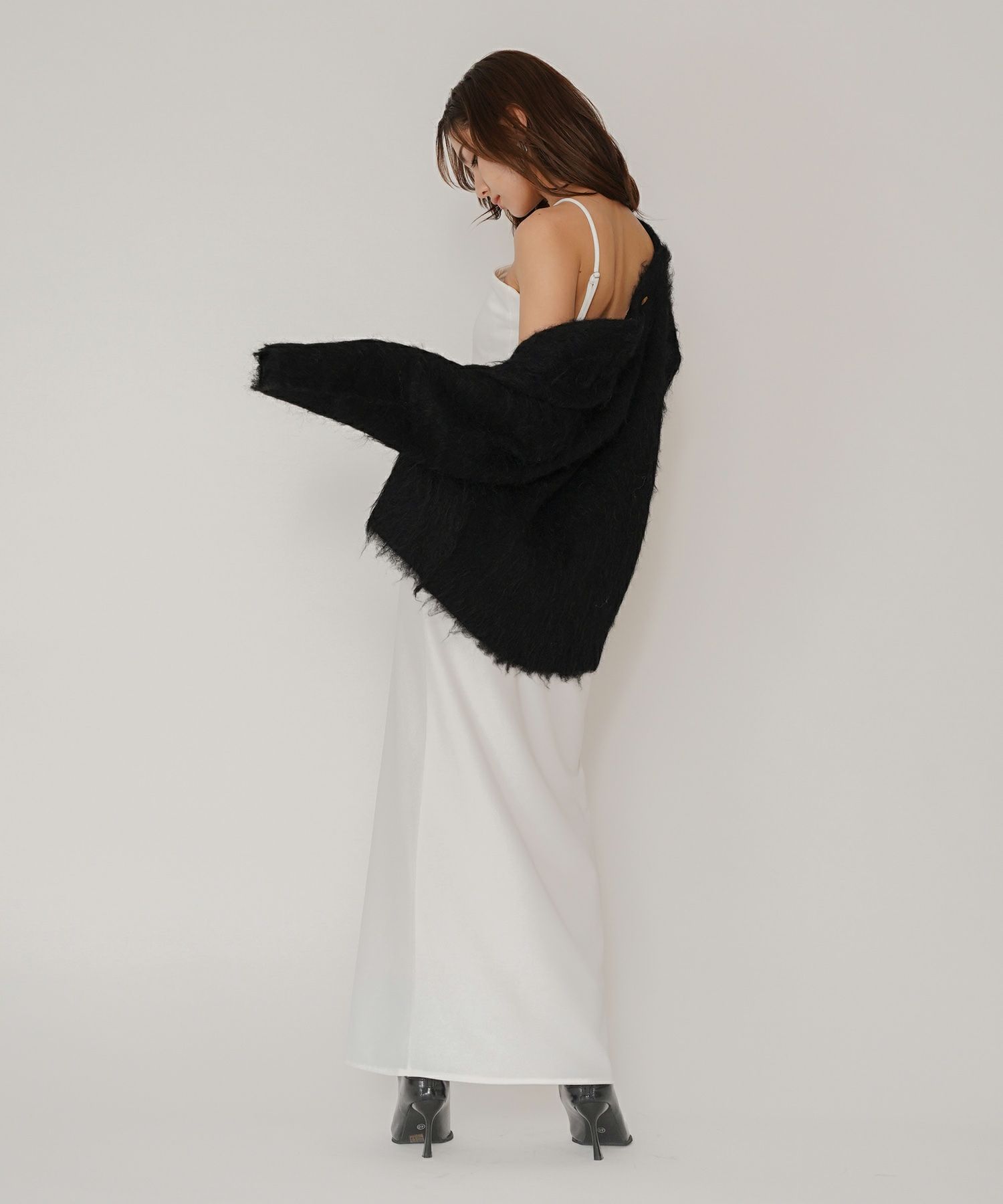 タイトワンピ アメスリ ホルターネック ルームウェア ラウンジウェア バックオープンモテワンピ お家デート デートコーデ ディナー クリスマス 美シルエット ドレス カットソー あざと可愛い 羽織 韓国風 綺麗め 細見え カジュアル KINO THE KEI