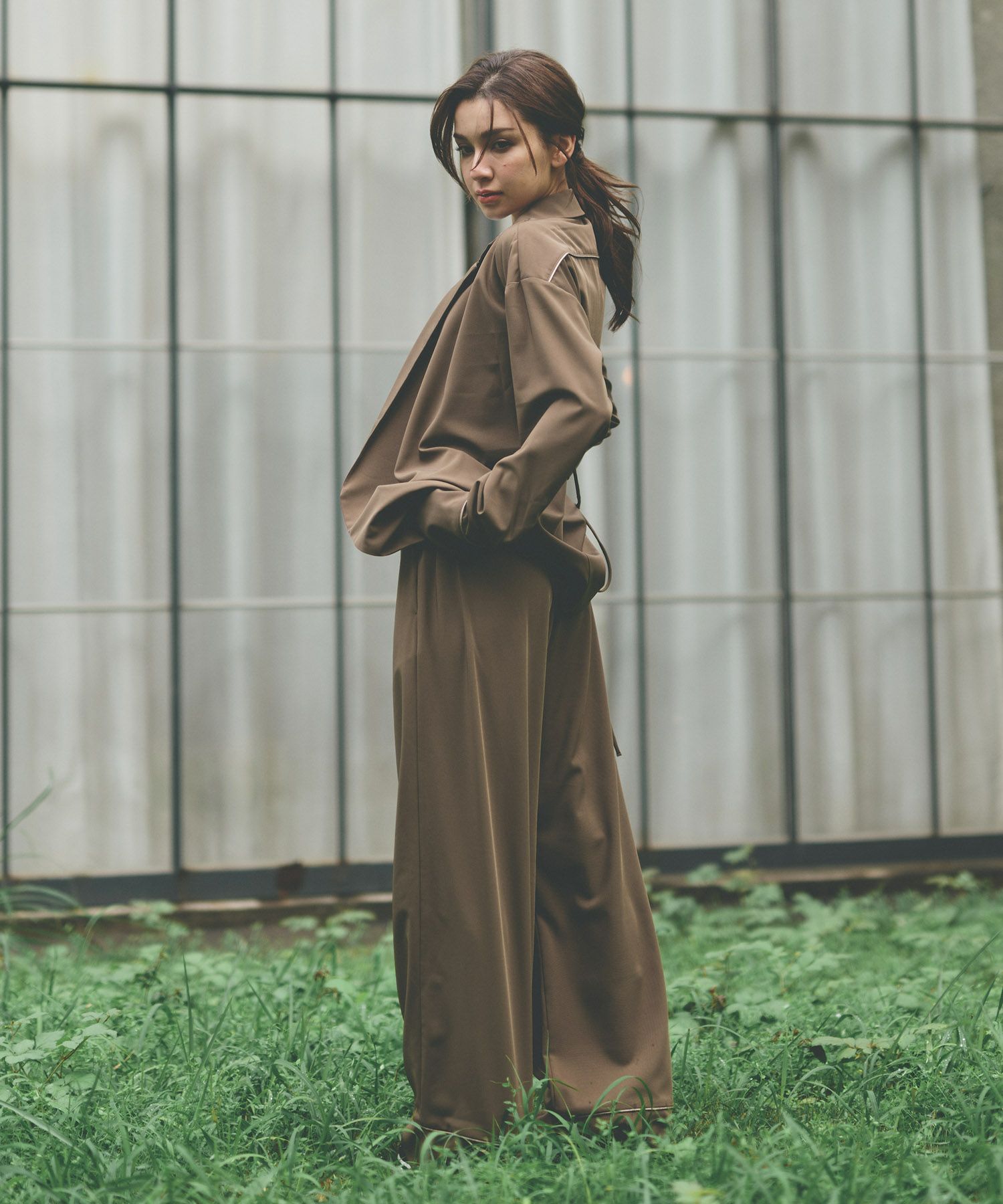 ルームウェア セットアップ パジャマ パンツスタイル ラウンジウェア バックオープンモテワンピ お家デート デートコーデ ディナー クリスマス あざと可愛い 大人パジャマ 楽 ワイドパンツ 韓国風 綺麗め 細見え カジュアル KINO THE KEI