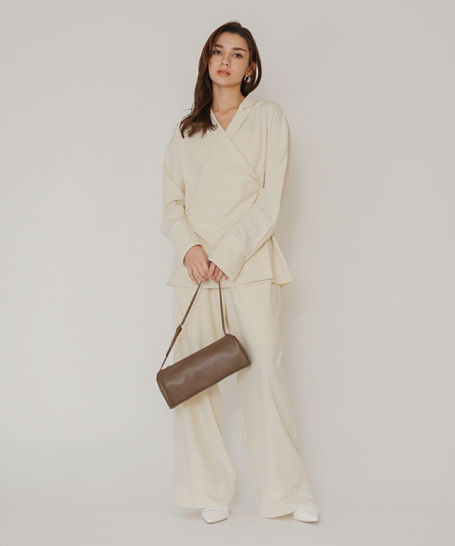 ルームウェア セットアップ パジャマ パンツスタイル ラウンジウェア バックオープンモテワンピ お家デート デートコーデ ディナー クリスマス あざと可愛い 大人パジャマ 楽 ワイドパンツ 韓国風 綺麗め 細見え カジュアル KINO THE KEI