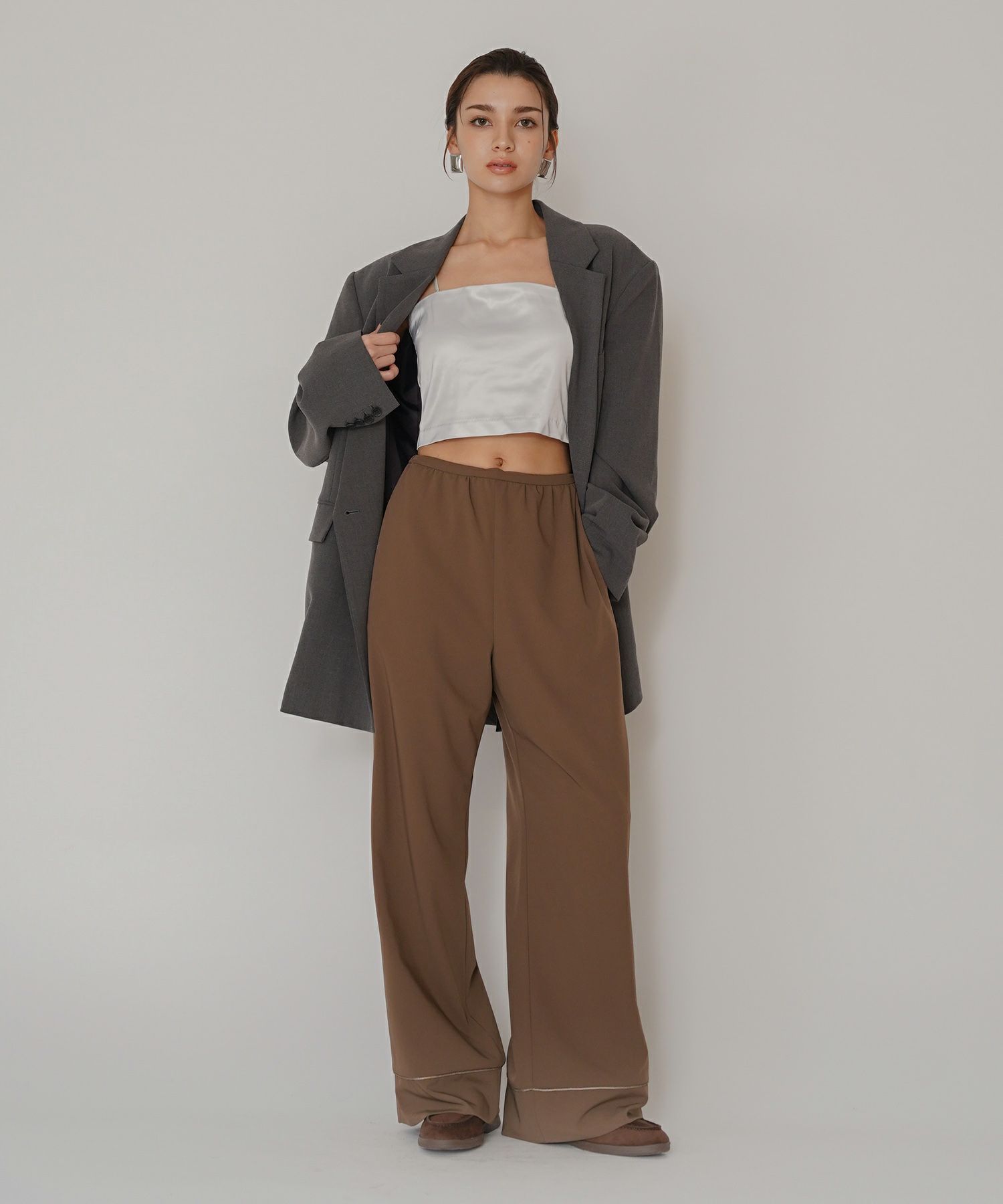 ルームウェア セットアップ パジャマ パンツスタイル ラウンジウェア バックオープンモテワンピ お家デート デートコーデ ディナー クリスマス あざと可愛い 大人パジャマ 楽 ワイドパンツ 韓国風 綺麗め 細見え カジュアル KINO THE KEI