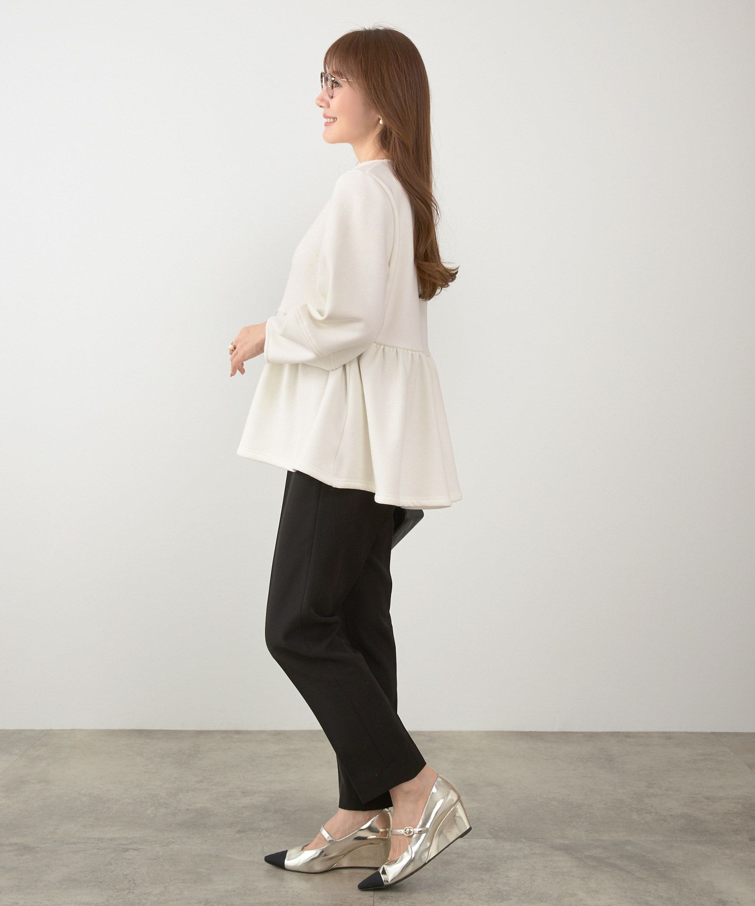 洗濯可 マシンウォッシャブル 大人可愛い 上品 きれいめ 体型カバー オフィス 大人カジュアル フェミニン ジョイントスペース