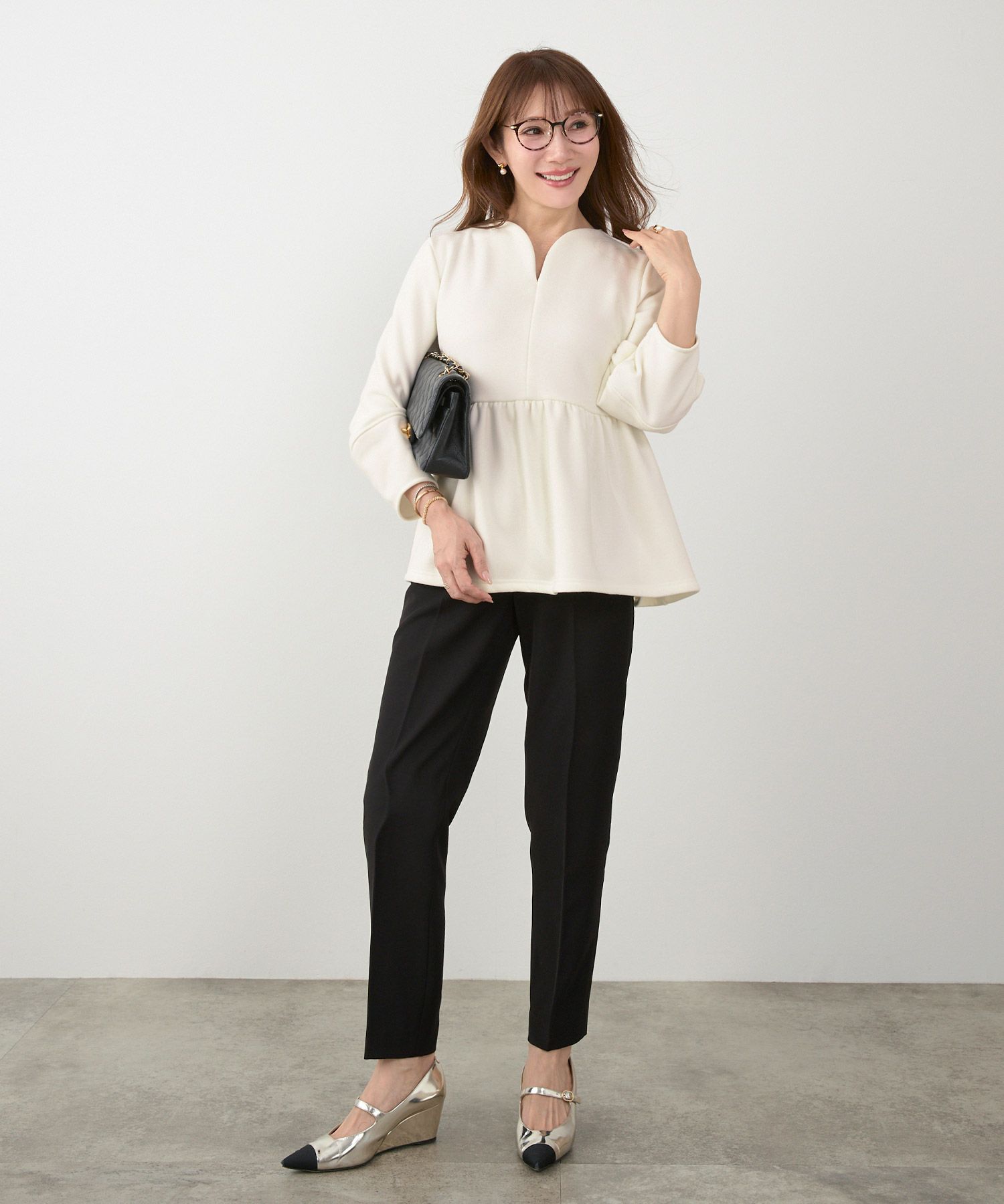 洗濯可 マシンウォッシャブル 大人可愛い 上品 きれいめ 体型カバー オフィス 大人カジュアル フェミニン ジョイントスペース