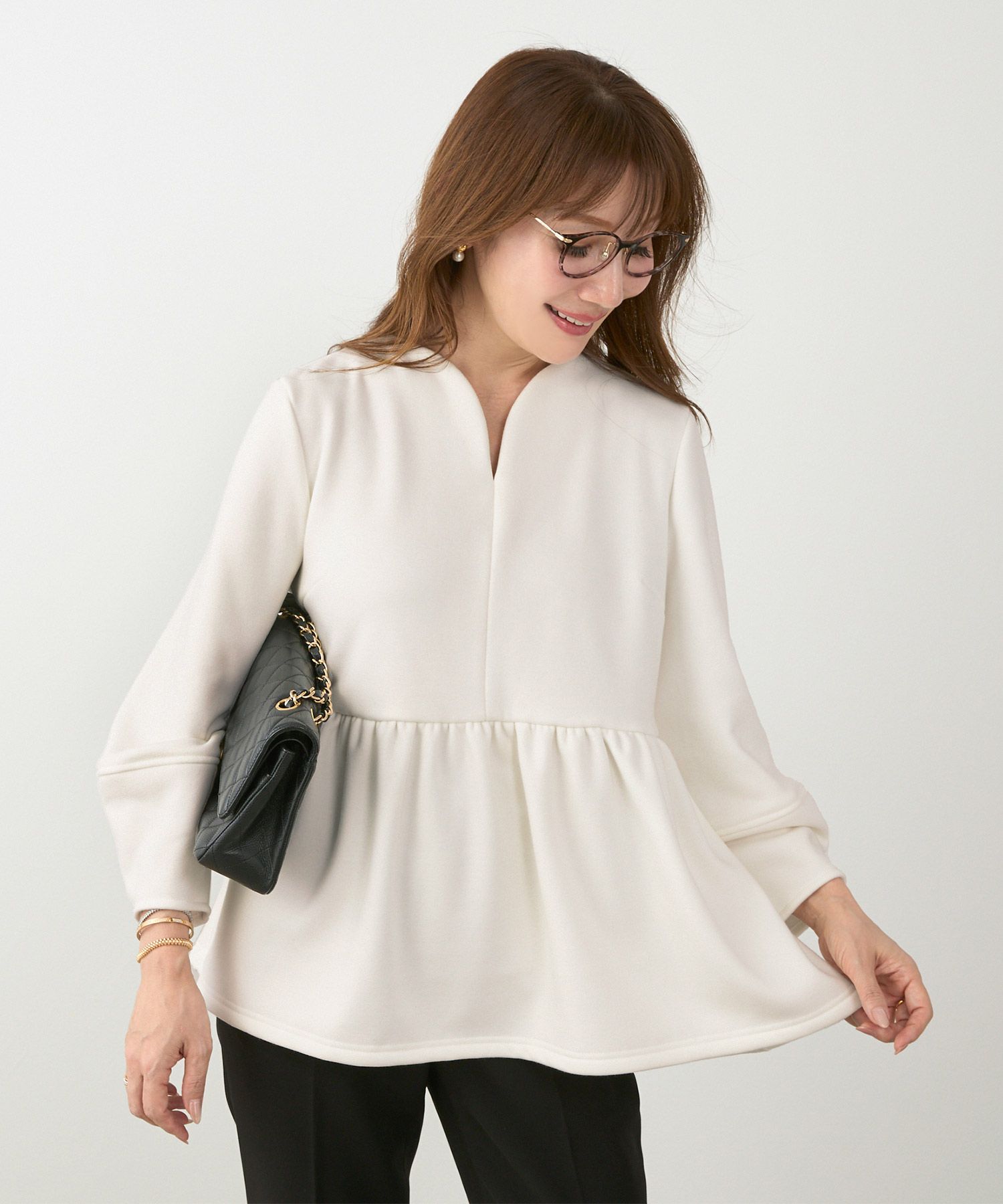 洗濯可 マシンウォッシャブル 大人可愛い 上品 きれいめ 体型カバー オフィス 大人カジュアル フェミニン ジョイントスペース