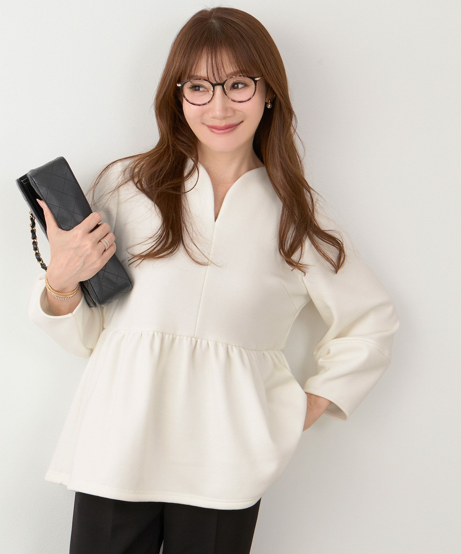 洗濯可 マシンウォッシャブル 大人可愛い 上品 きれいめ 体型カバー オフィス 大人カジュアル フェミニン ジョイントスペース