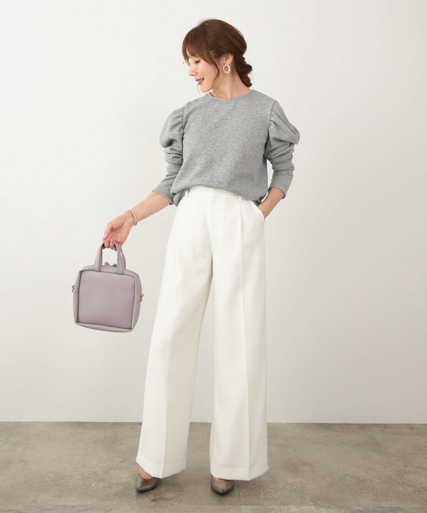 洗濯可 マシンウォッシャブル 大人可愛い 上品 きれいめ 体型カバー オフィス 大人カジュアル フェミニン ジョイントスペース