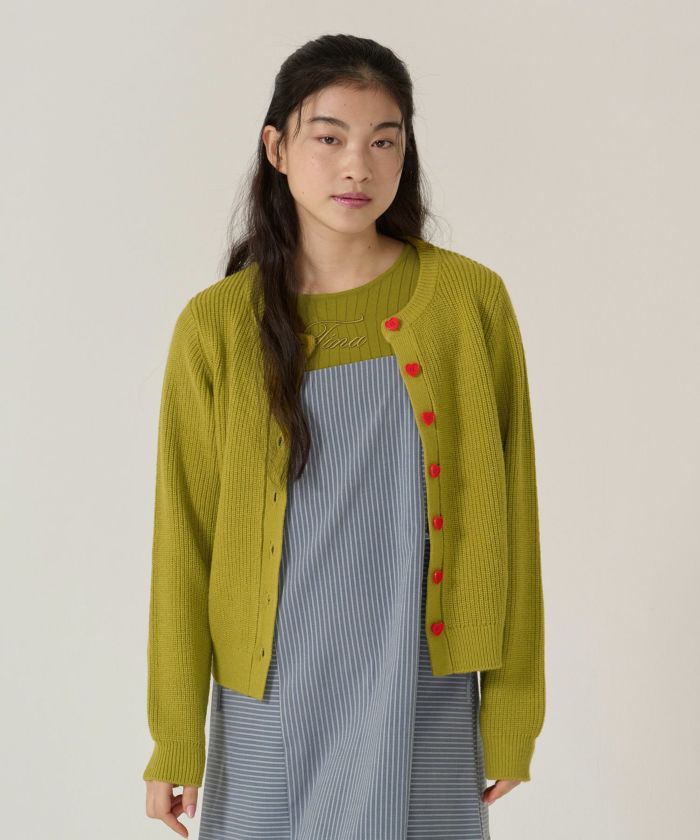 刺繍入り/リブ/ニット/リボン