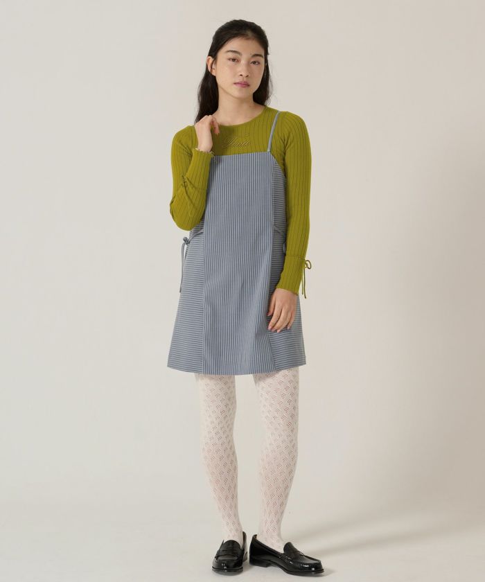 刺繍入り/リブ/ニット/リボン