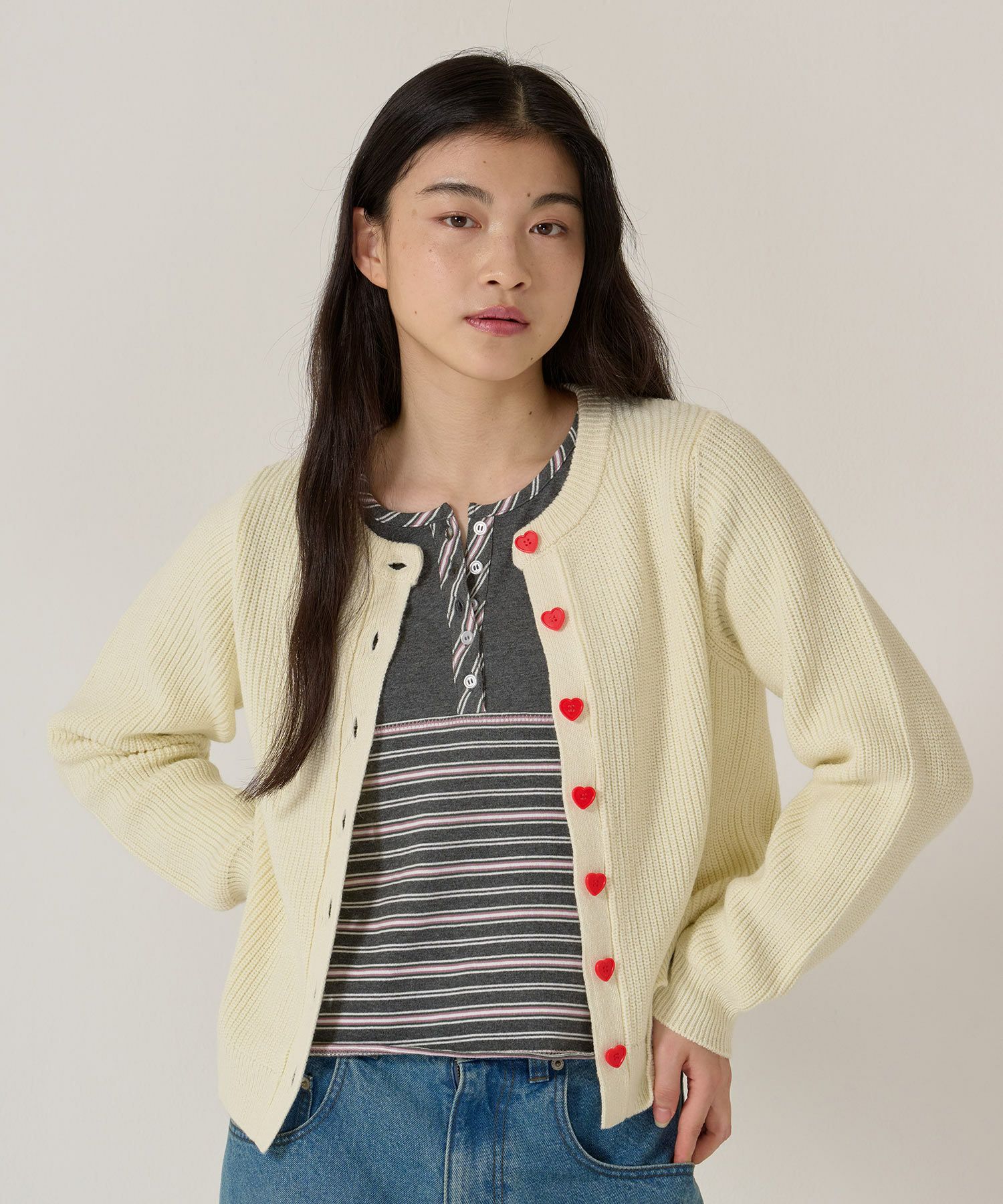 ボーダー/カットソー/ロンT/ヘンリー