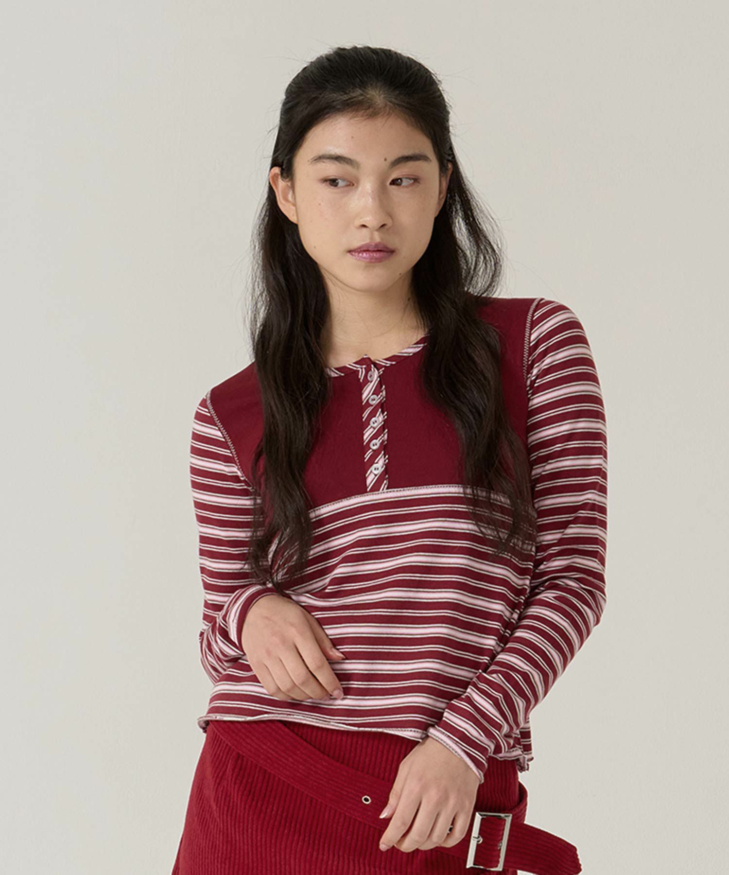 ボーダー/カットソー/ロンT/ヘンリー