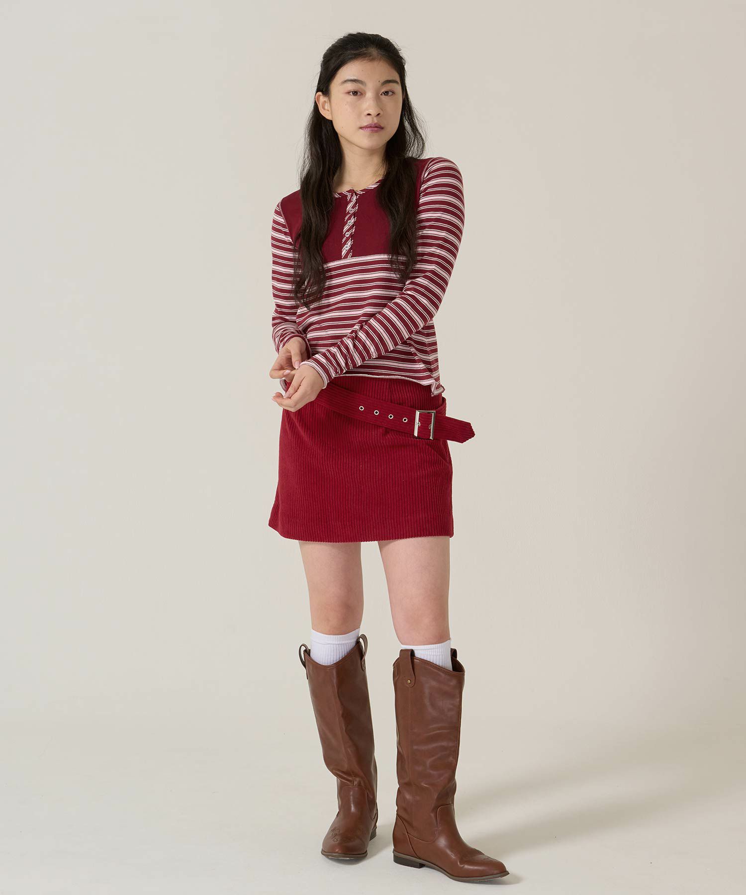 ボーダー/カットソー/ロンT/ヘンリー